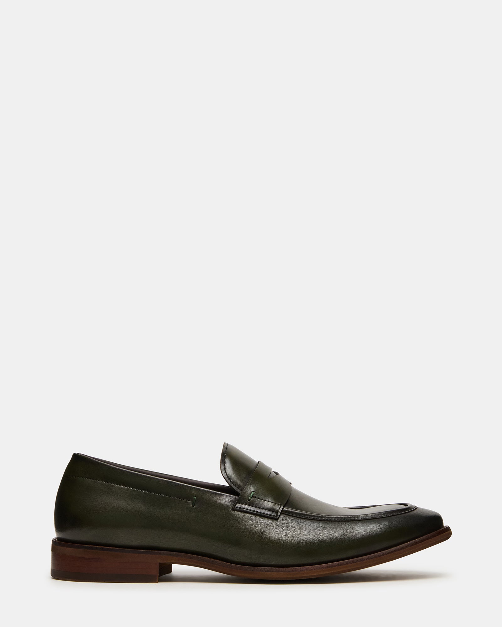 LIGHTNING Dark Green Round-Toe Slip-On Men's Loafer | Steve Madden