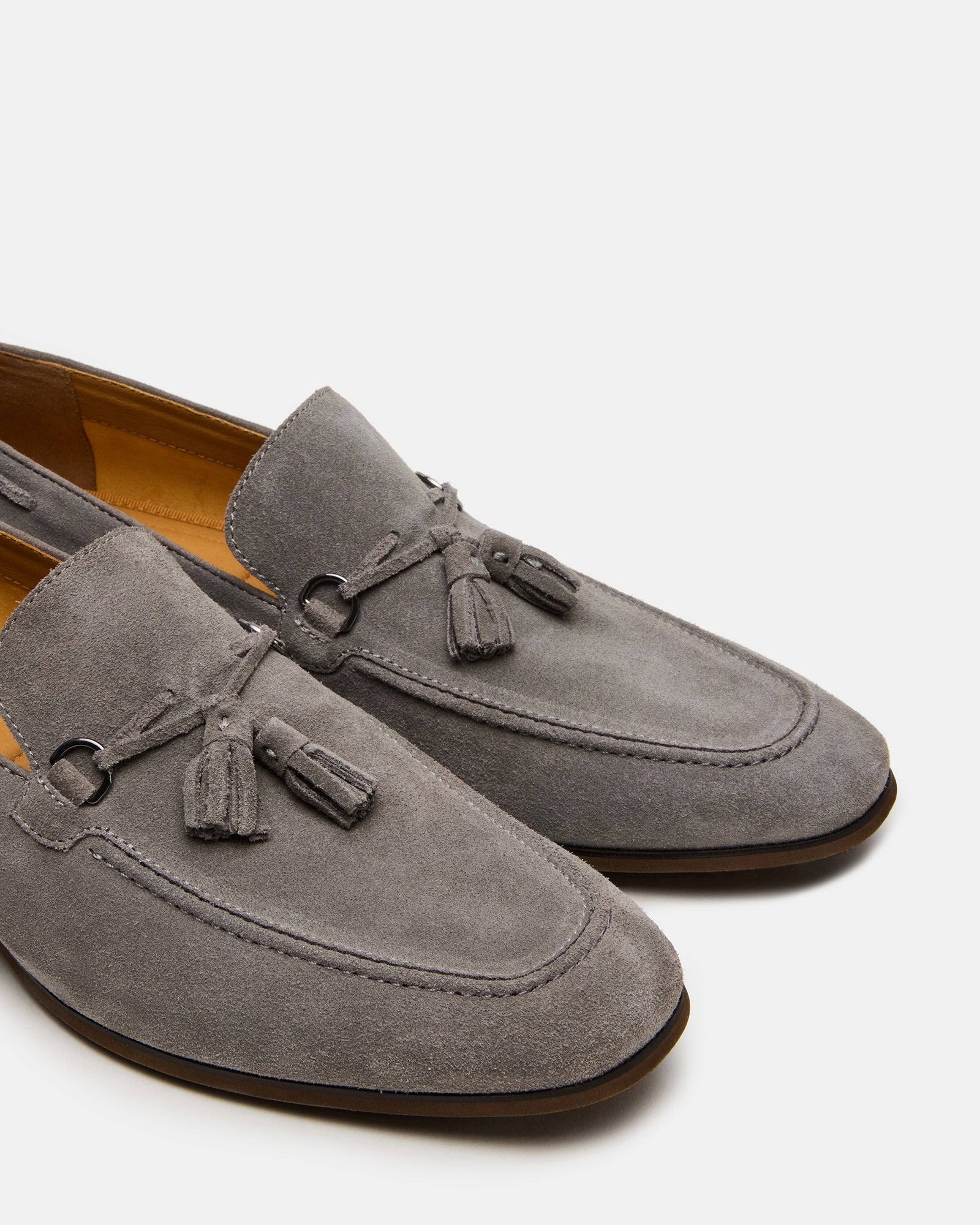 Steve Madden Men's Logan Slip-On Loafers - Light Grey Suede - Size 10.5 - Rubber Steve Madden Men's Logan Slip-On Loafers - Light Grey Suede - Size 10.5 - Rubber