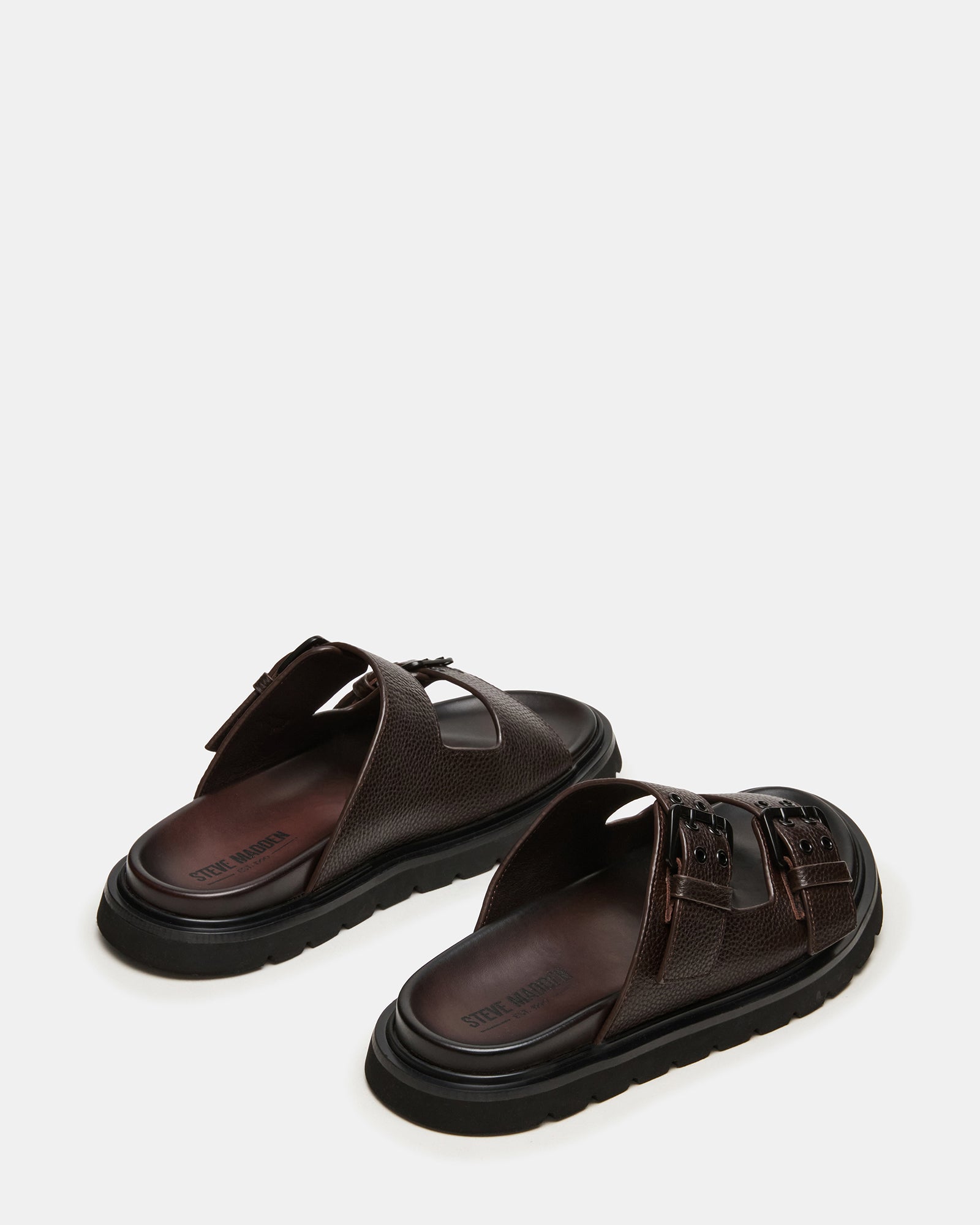 Steve Madden Men's Luxor Slide Sandals - Dark Brown - Size 13