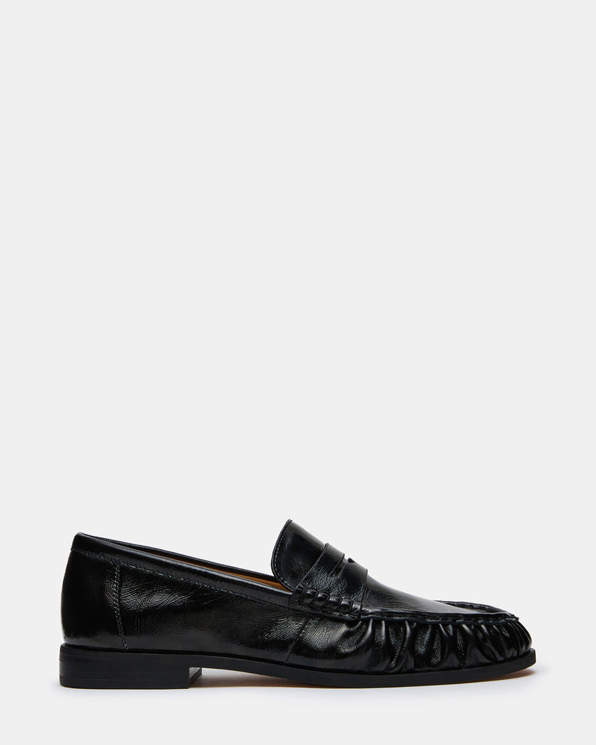 QUINCEY Black Patent Slip-On Men's Loafer | Steve Madden