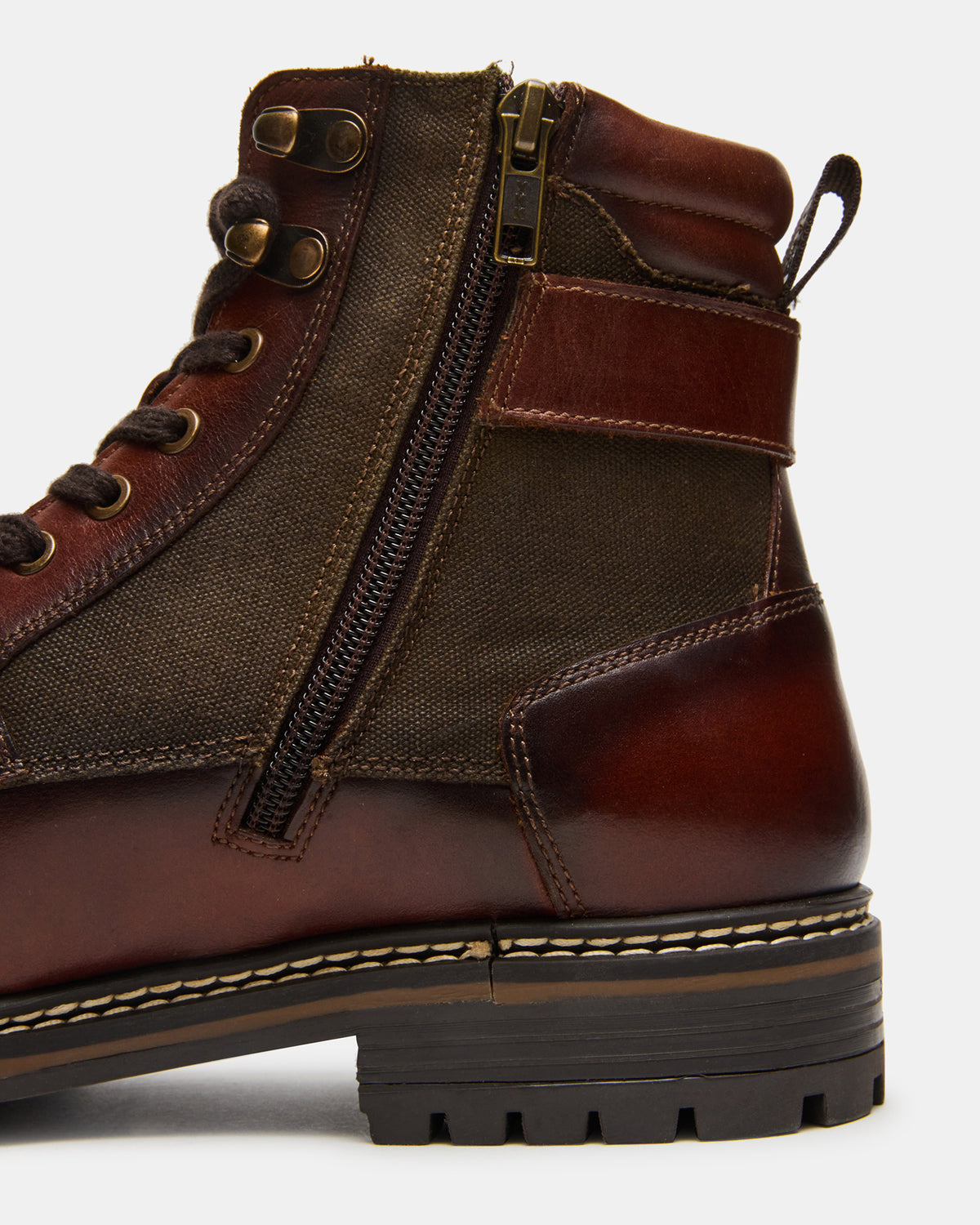 Steve Madden P-Ikon 247 Cognac Leather Chukka Boots Mens 11.5 Lace Up Brown NWOT REID Cognac Lace-Up Lug Men main image 2