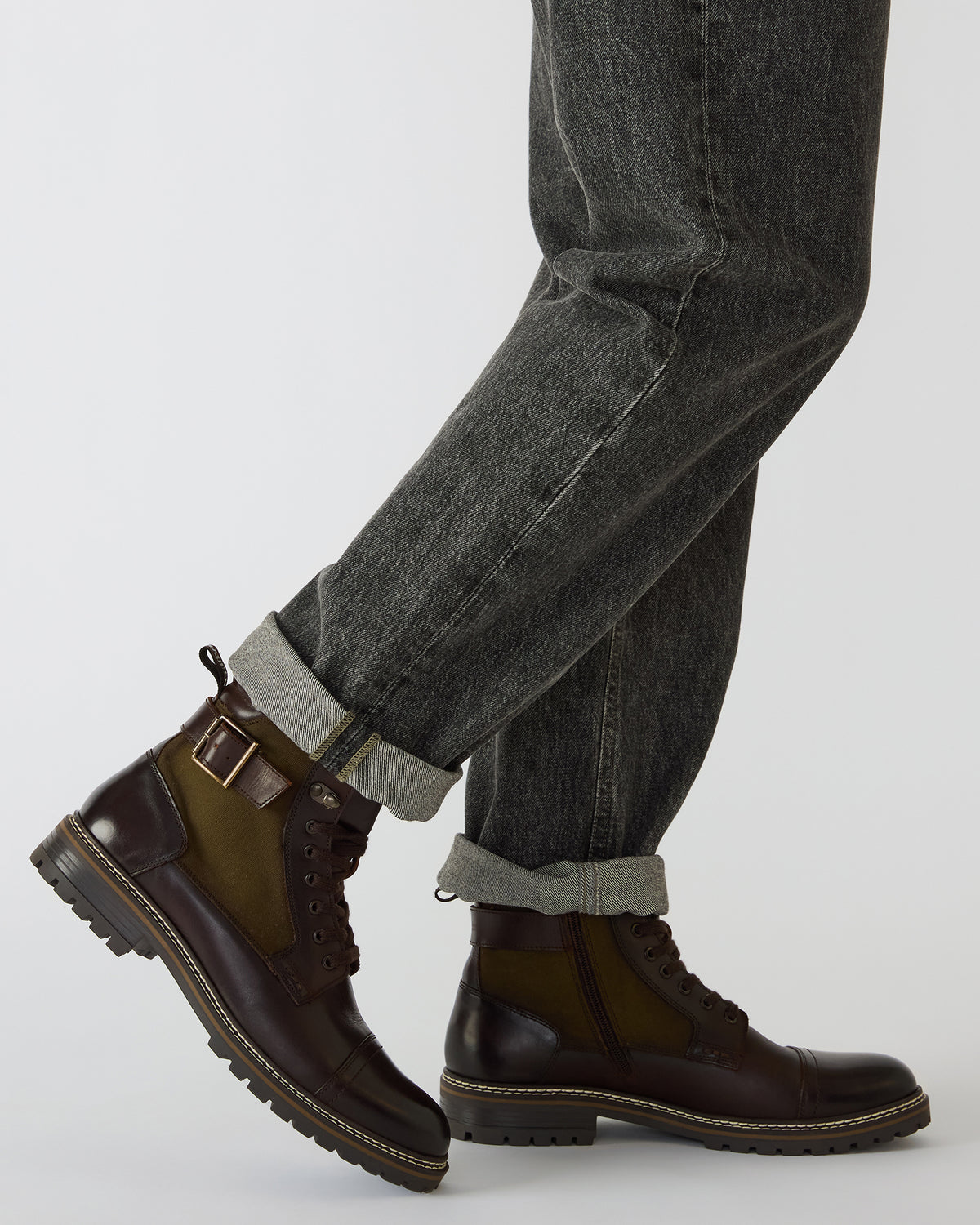 Life Stride Men\'s Dark Brown Ankle Boots with Red Laces Full Grain Leather Boots | Saddleback Leather main image 3