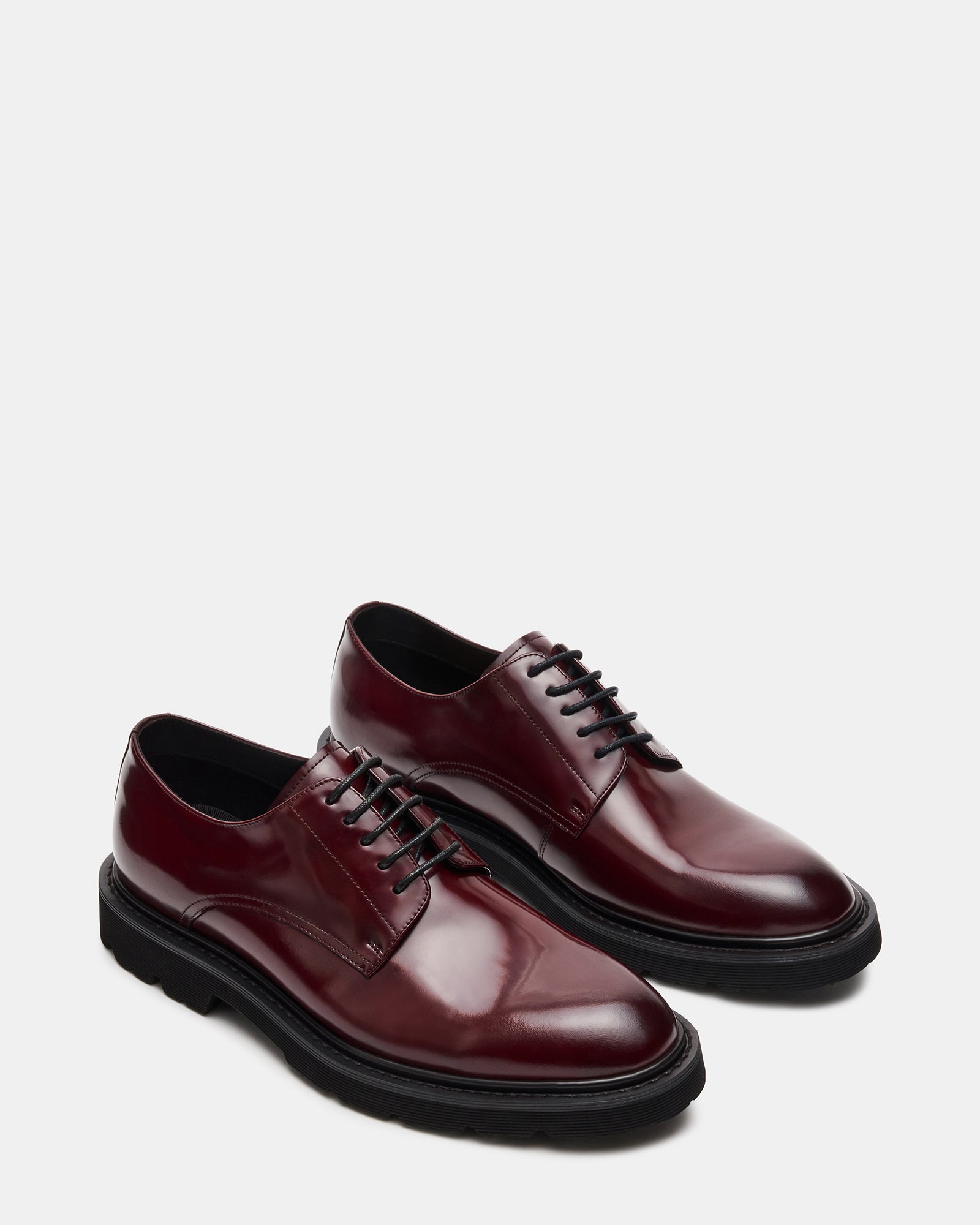 Steve Madden Men's Ricotta Dark Cherry Lace-Up Dress Shoes - Burgundy - Size 10.5