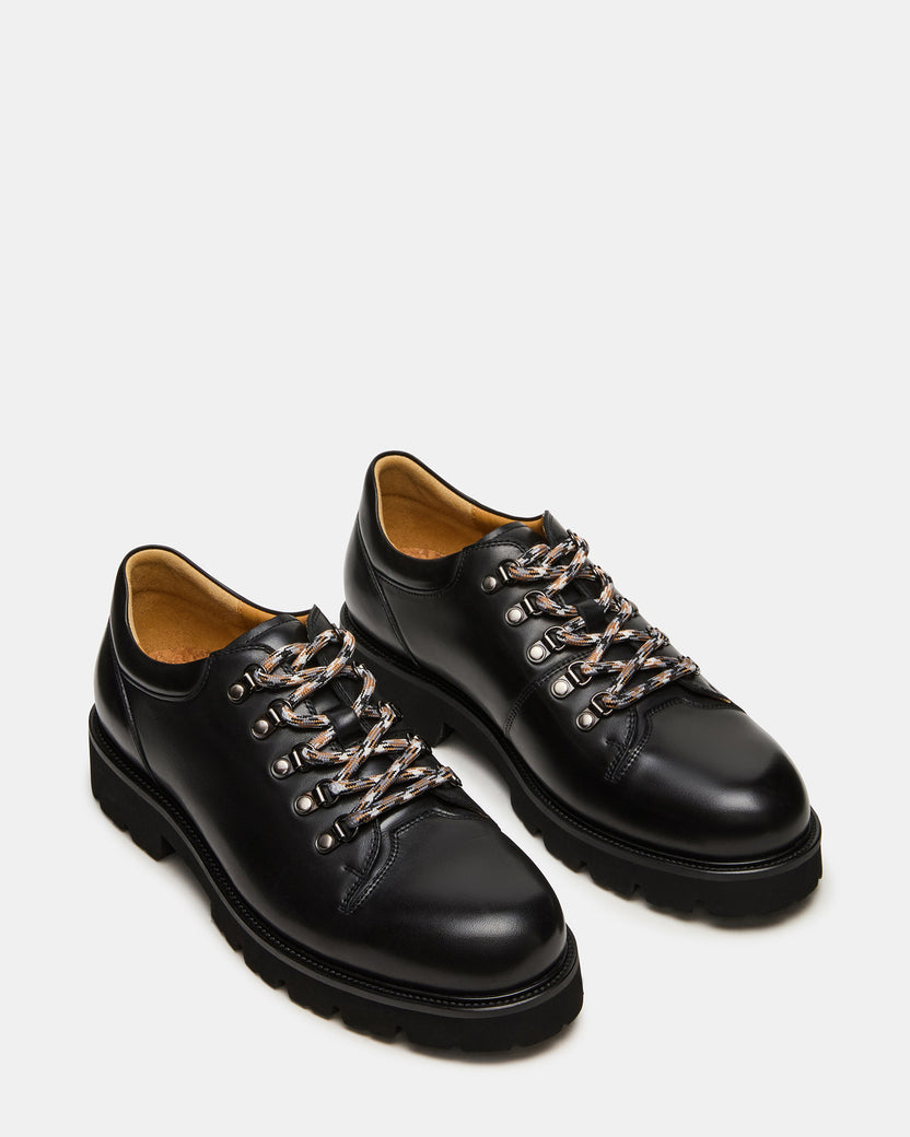 TURBO Black Leather Lace-Up Dress Shoe – Steve Madden