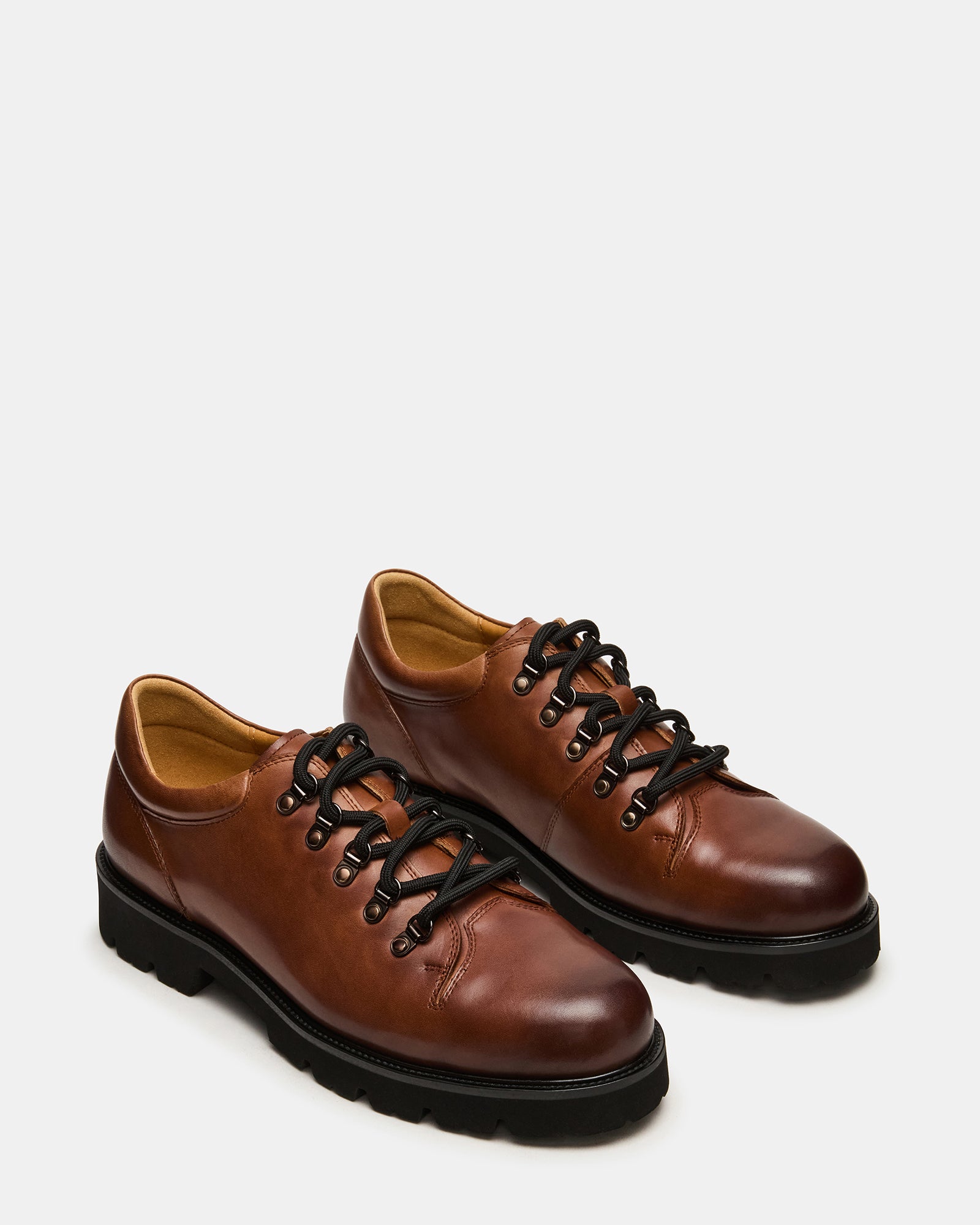 Steve Madden Men's Turbo Lace-Up Dress Shoes - Dark Tan - Size 10.5
