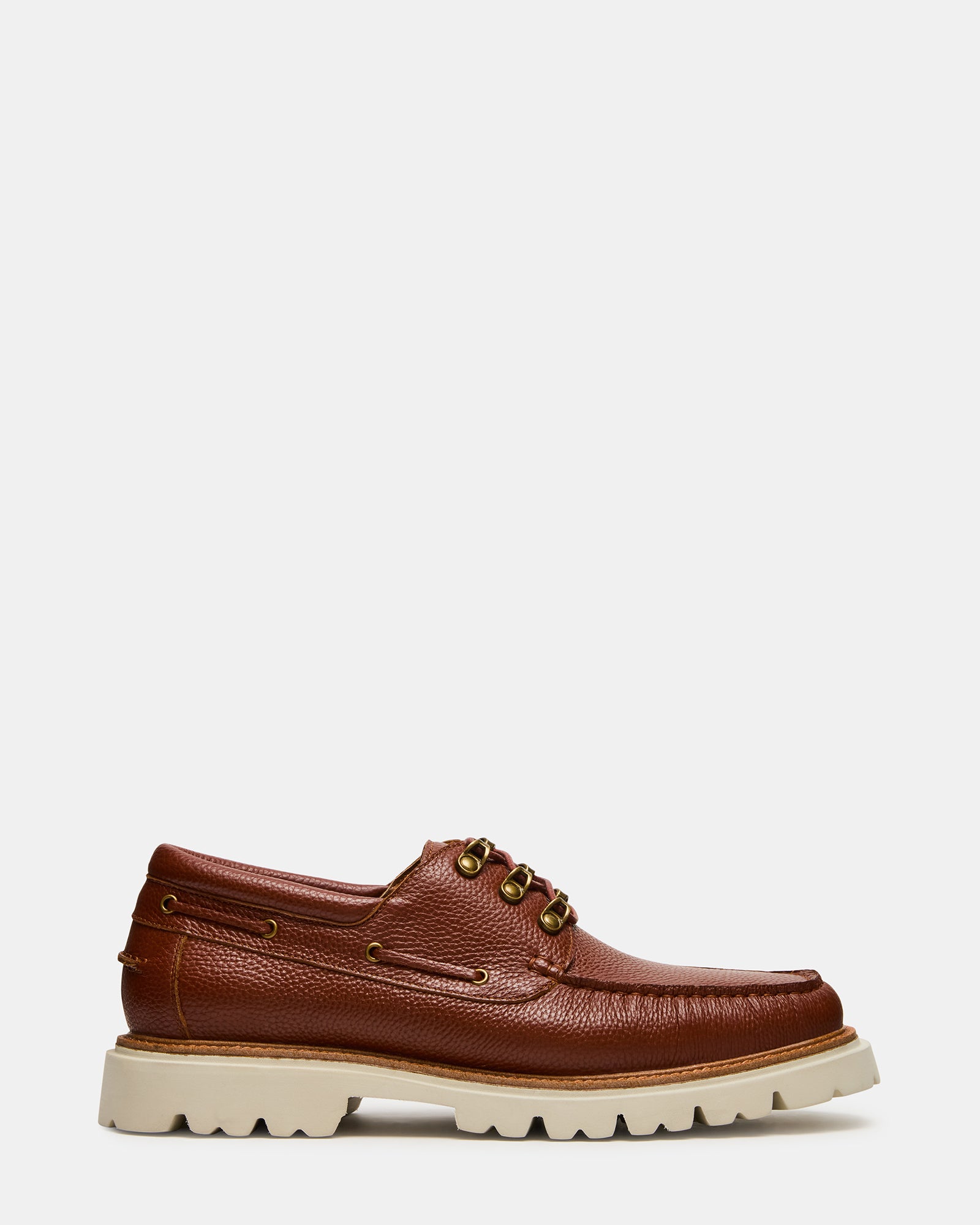 VICTOR Cognac Leather Slip-On Men's Casual Boat Shoe | Steve Madden
