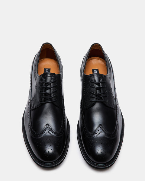 XAVION Black Leather Lace-Up Dress Shoe | Men's Dress Shoes – Steve Madden