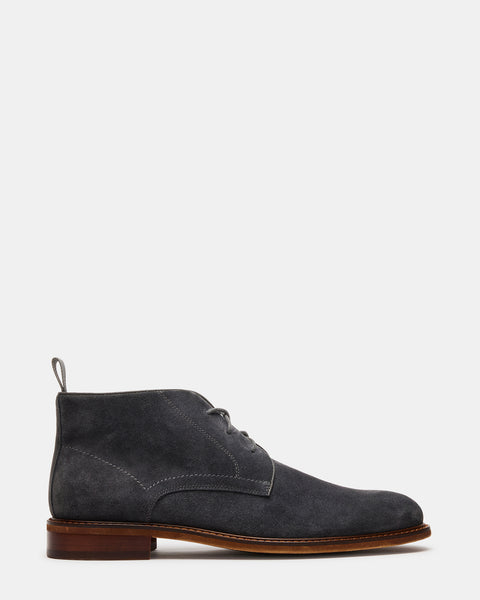 YVOR Grey Suede Lace-Up Ankle Boot | Men's Boots – Steve Madden