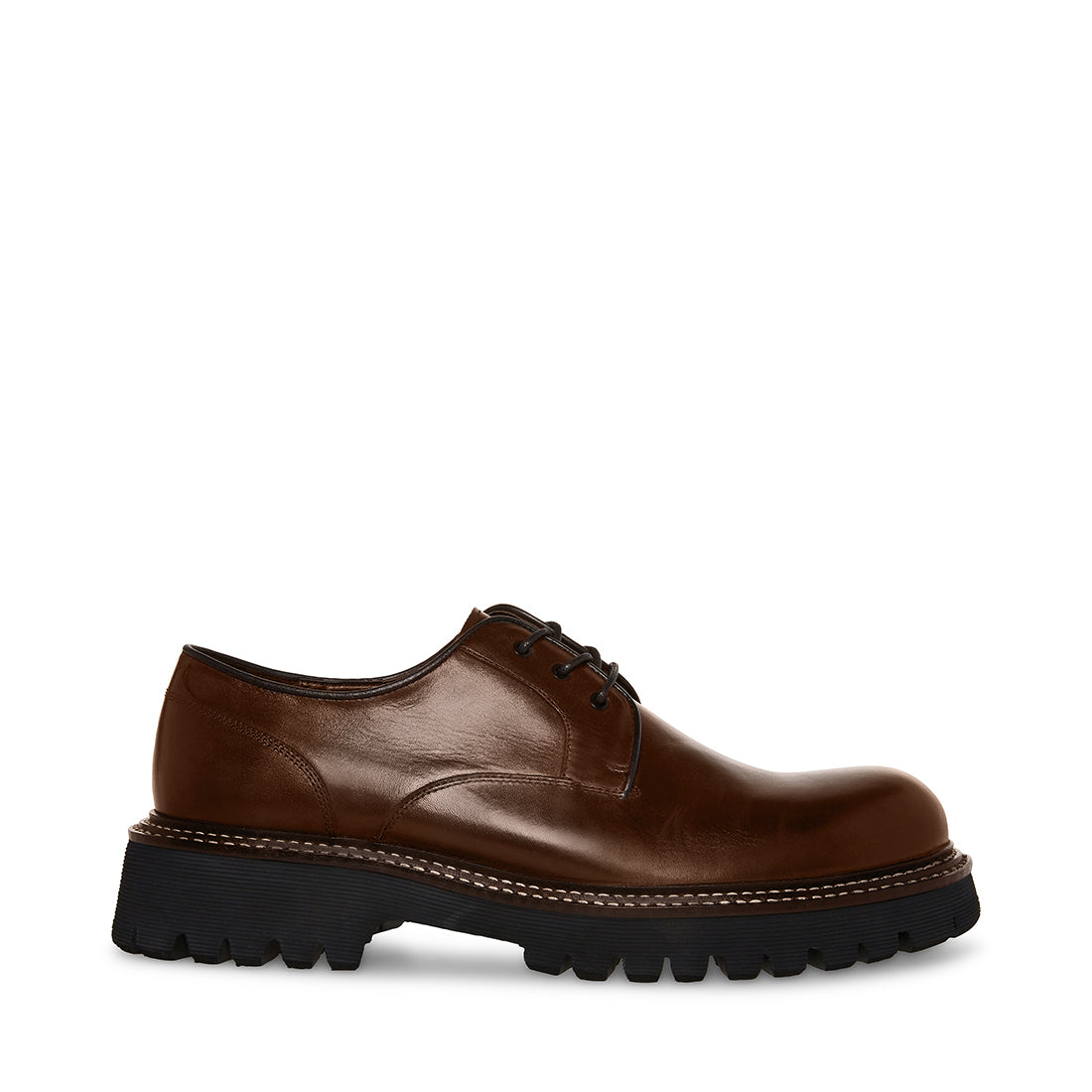 ZYLEN Brown Leather Lace-Up Lug Sole Loafer | Men's Loafers – Steve Madden