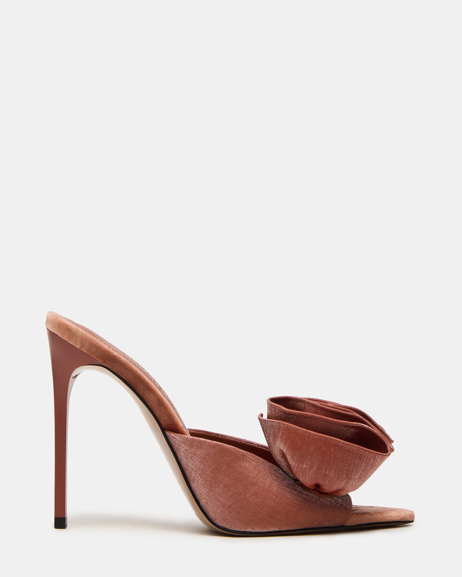 AFFINITY Rust Satin Pointed-Toe Stiletto Mule Women's Heel – Steve Madden