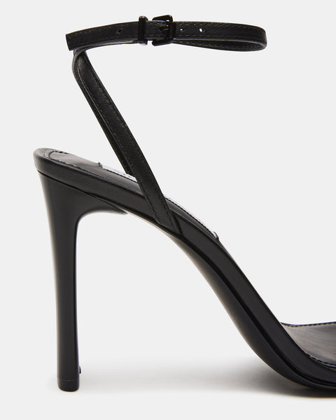 AILENE Black Leather Square Toe Dress Sandal | Women's Heels – Steve Madden