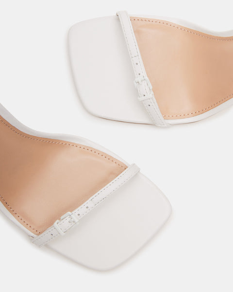 AILENE White Leather Square Toe Dress Sandal | Women's Heels – Steve Madden