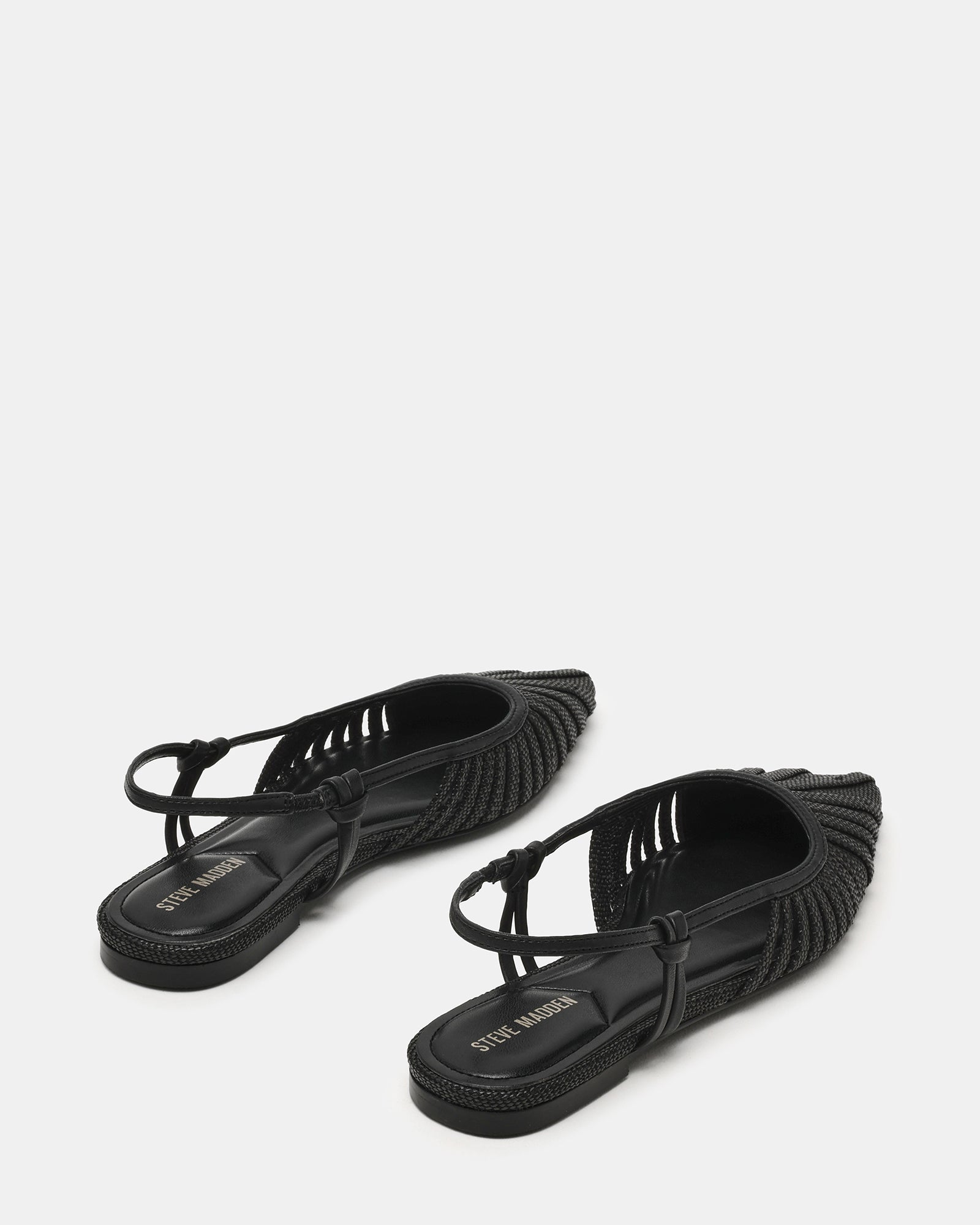ALANDRIA Black Raffia Woven Pointed-Toe Women's Flat – Steve Madden
