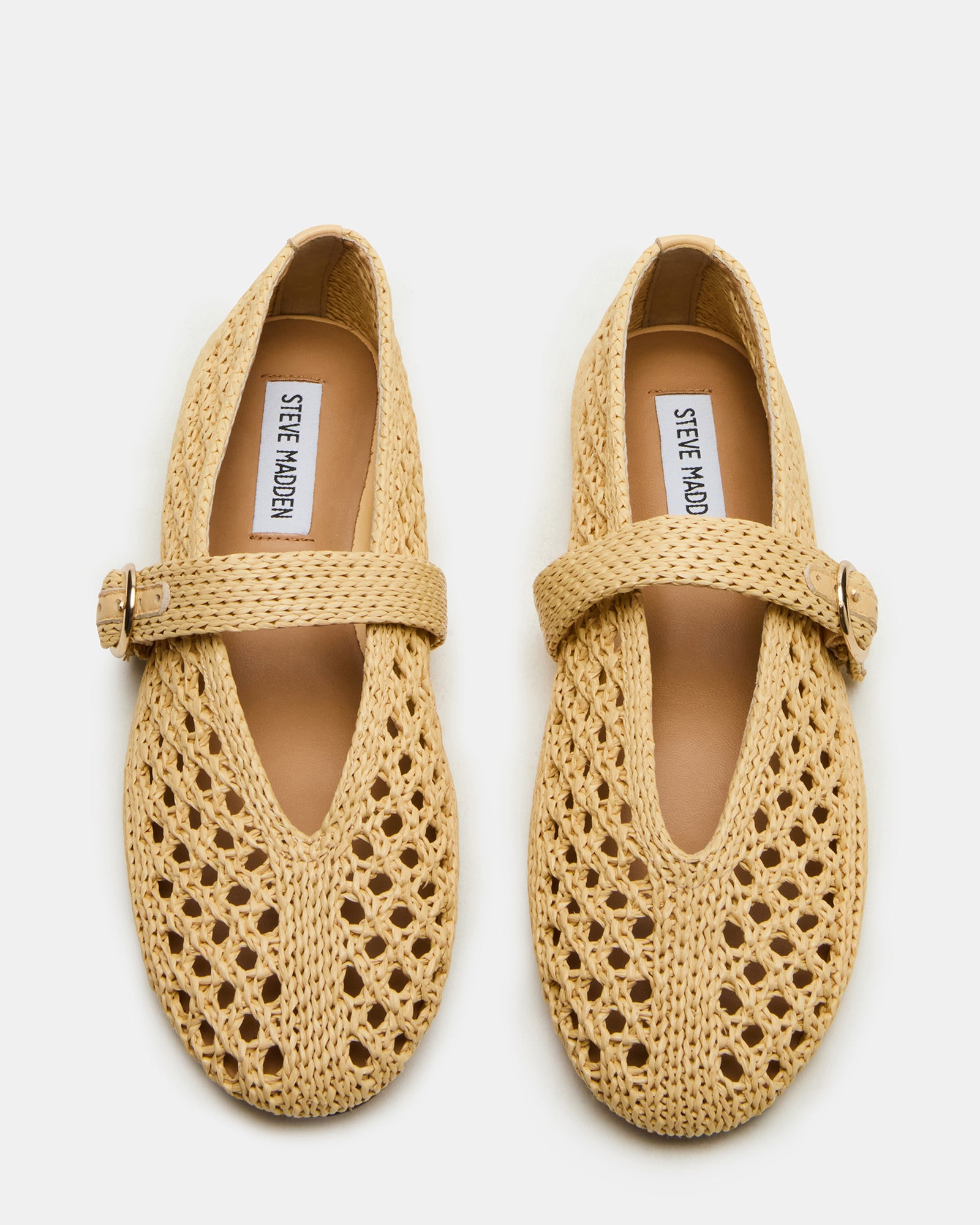 Ballet Flats Steve Madden Woven Shoes ALARA Natural Raffia