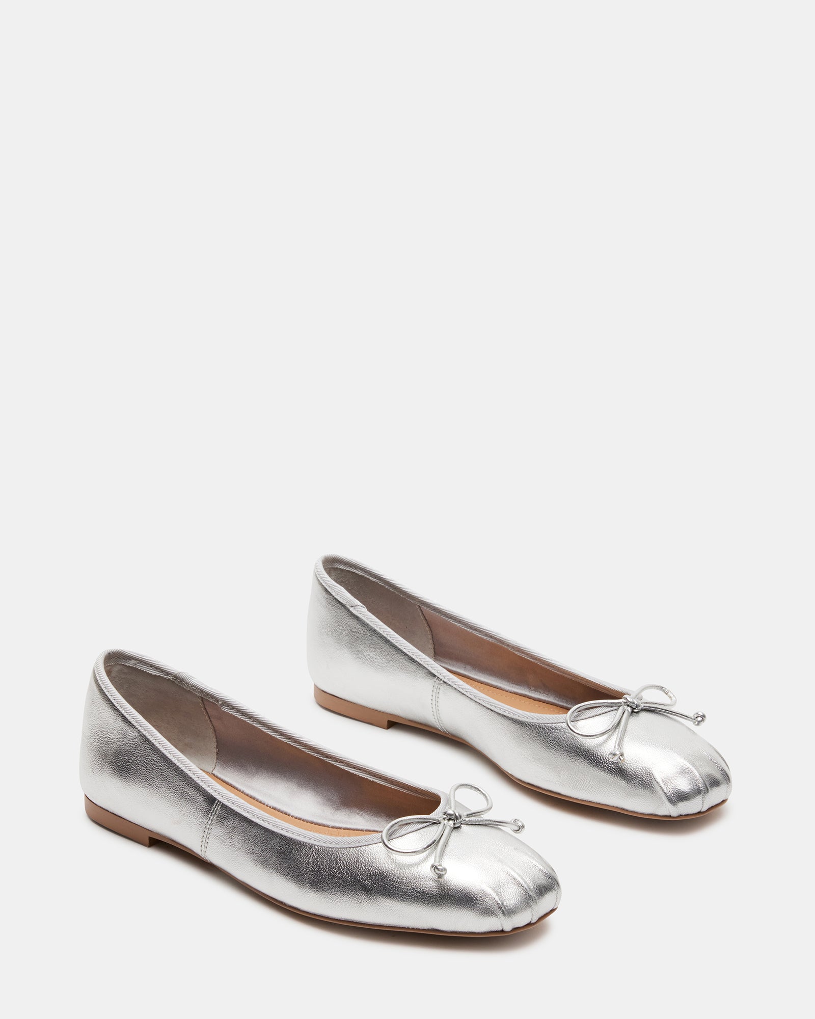 ANNALISE Silver Leather Ballet Flat | Women's Flats – Steve Madden