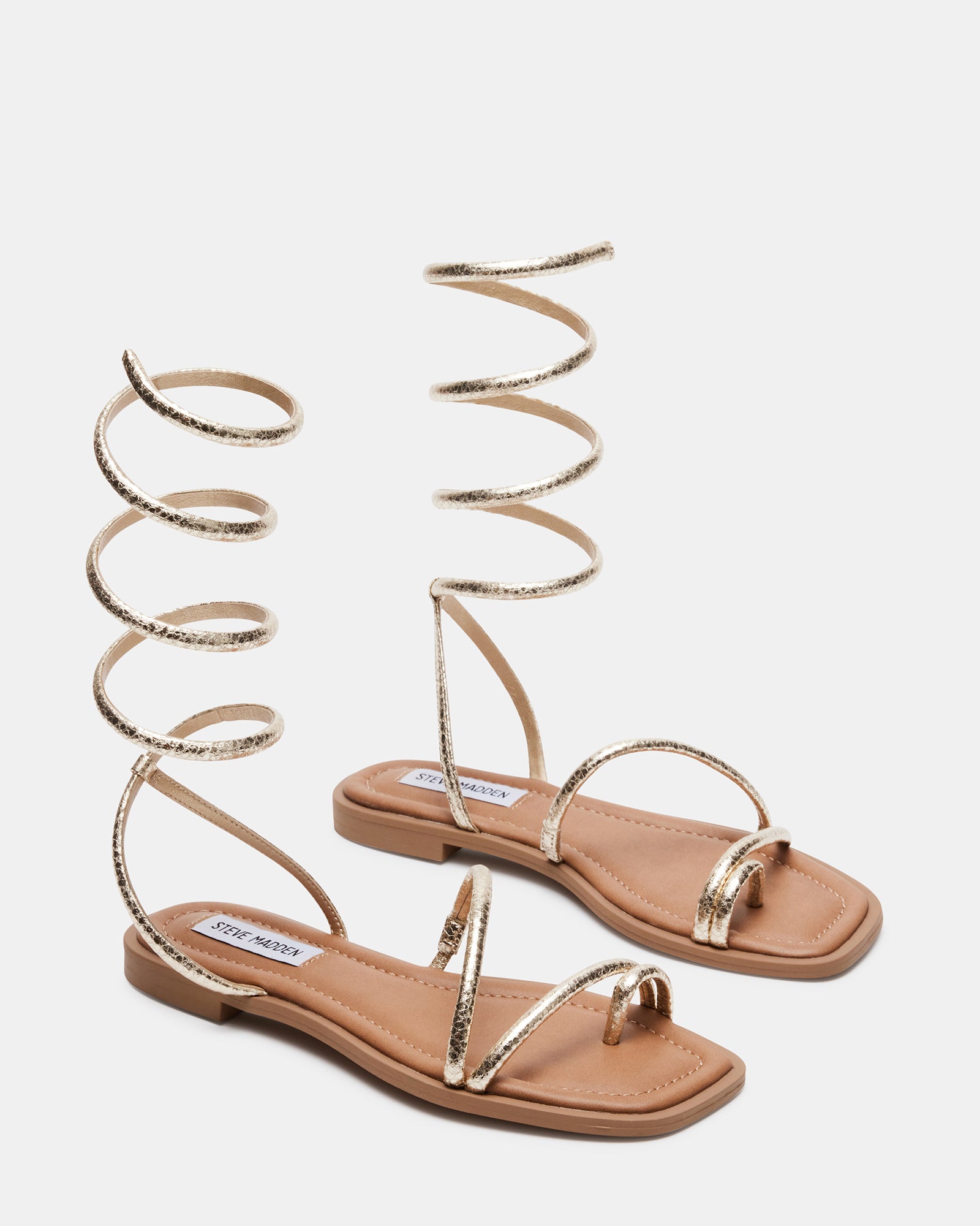 ANTELLE Gold Snake Strappy Thong Sandal | Women's Sandals – Steve Madden