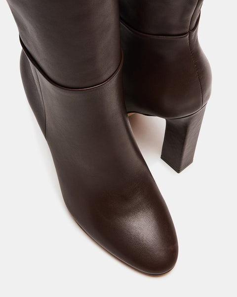 ARCHERS BROWN LEATHER WIDE CALF
