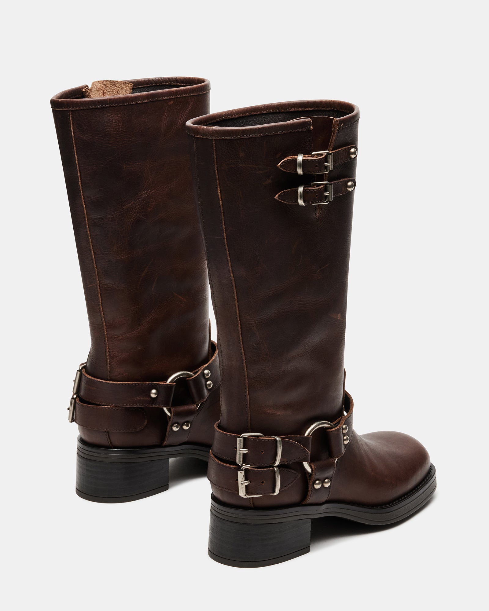 ASTOR Brown Leather Knee-High Boot | Women's Boots â Steve Madden