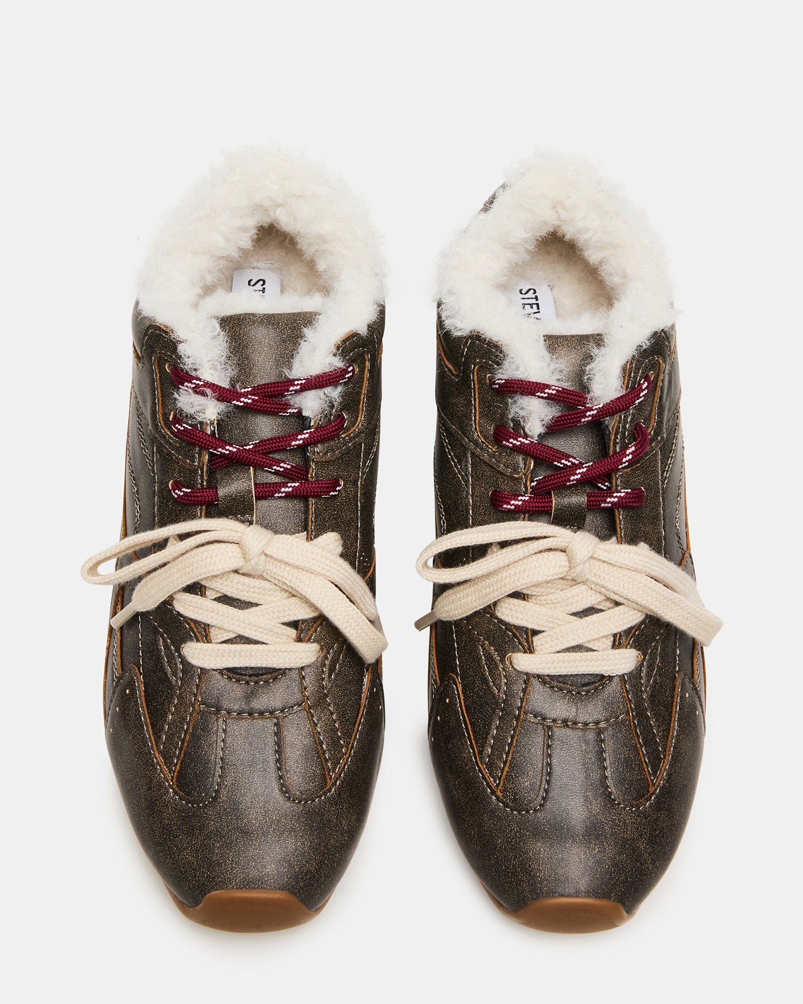 AZIEL FAUX FUR BROWN DISTRESSED