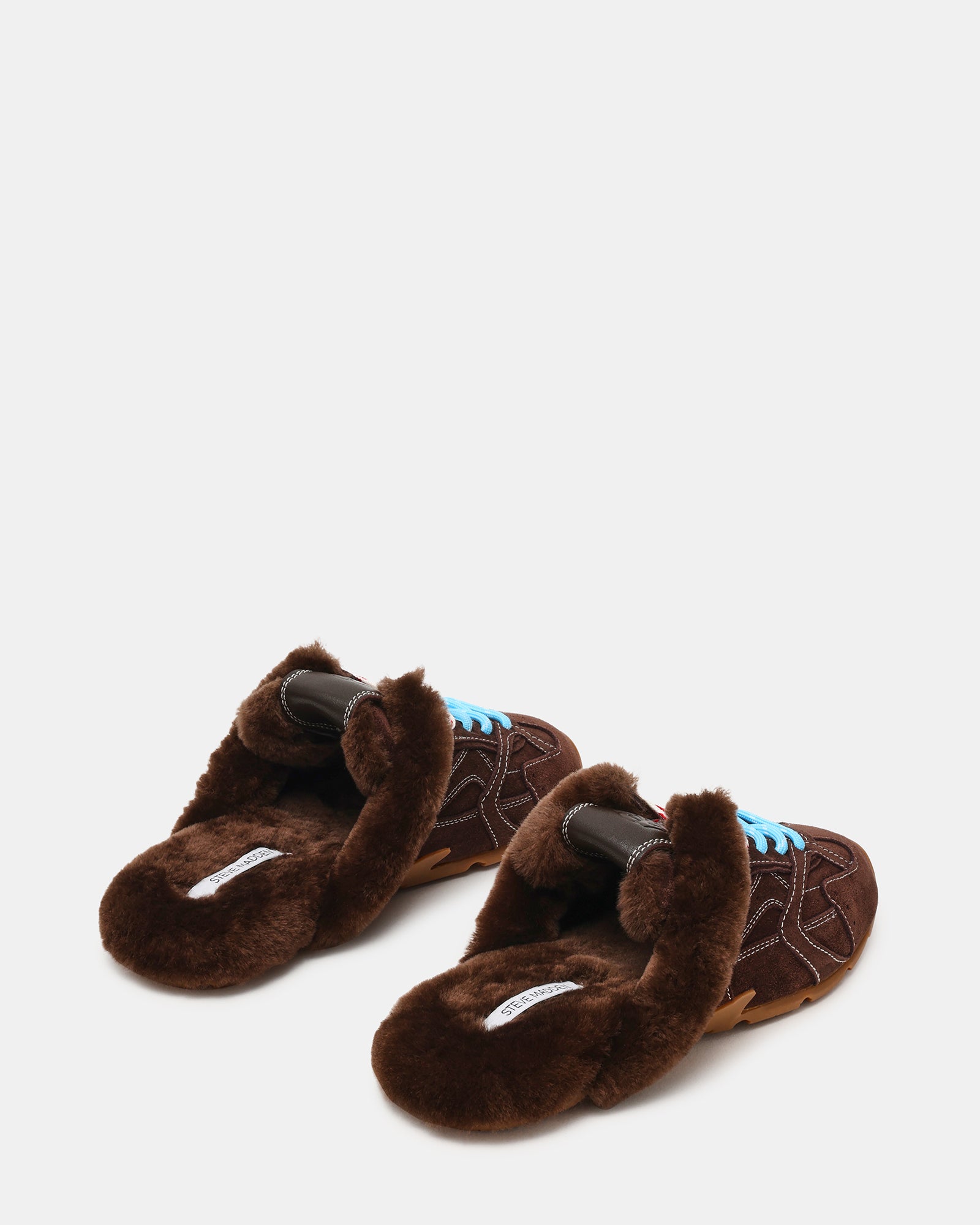 AZIEL MULE FAUX FUR CHOCOLATE BROWN SUEDE - view 5