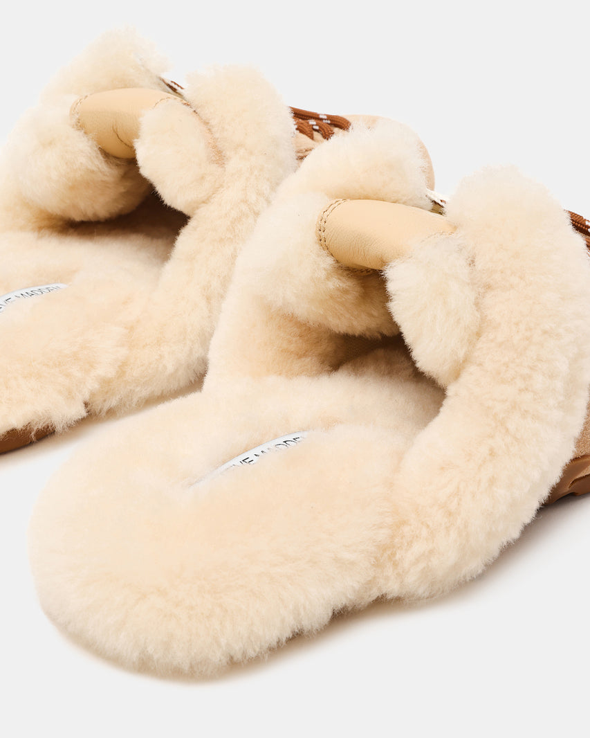 AZIEL MULE FAUX FUR NATURAL