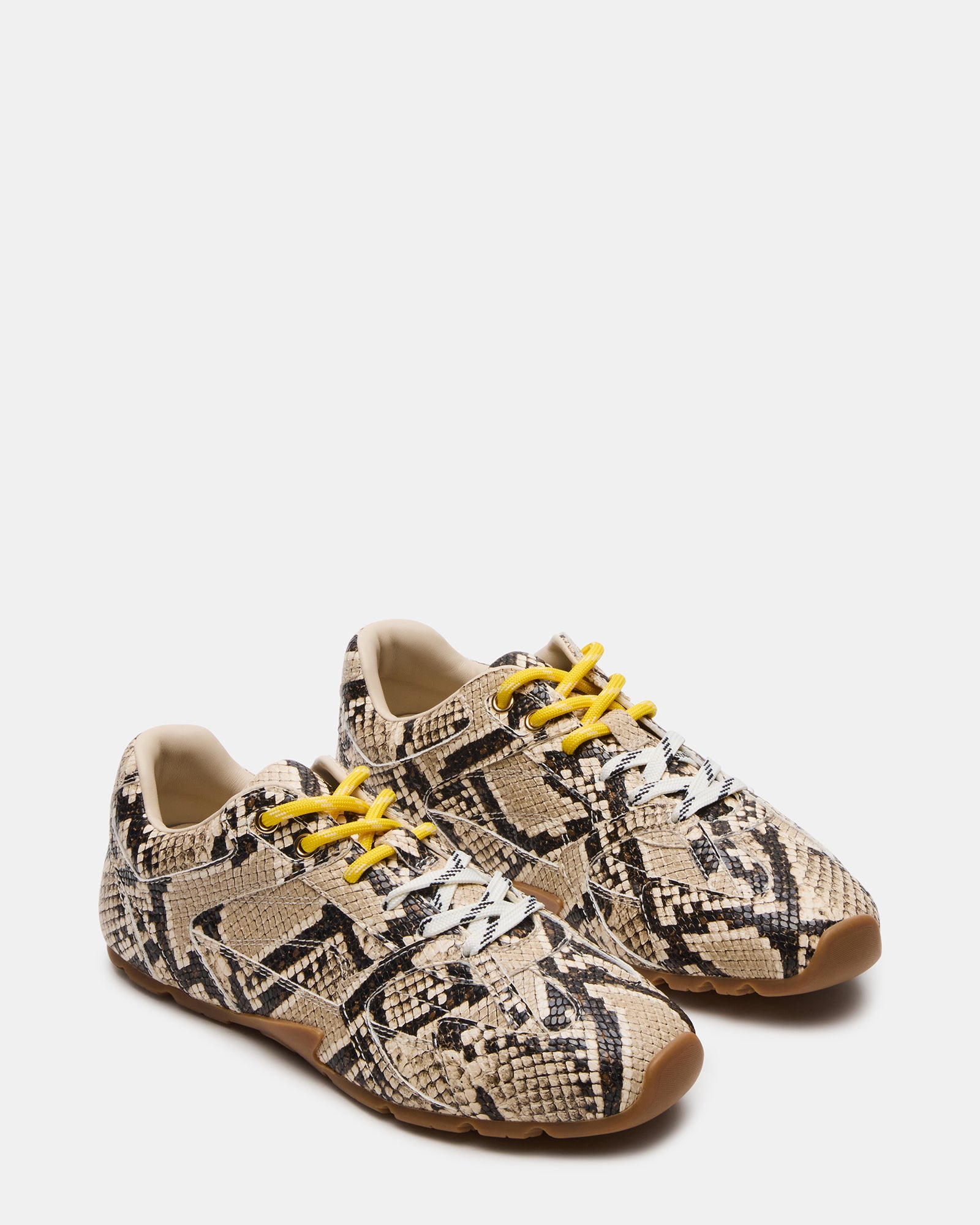 AZIEL Tan Snake Low-Top Lace-Up Women's Sneakers – Steve Madden