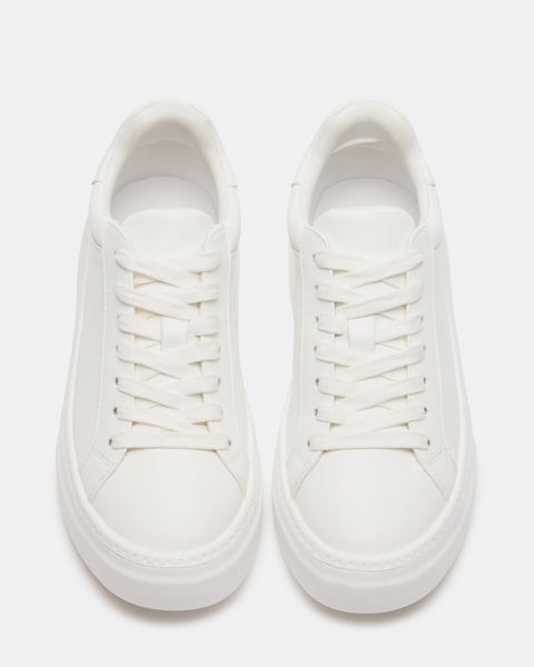 BERGEN White Low-Top Lace-Up Sneaker | Women's Sneakers – Steve Madden