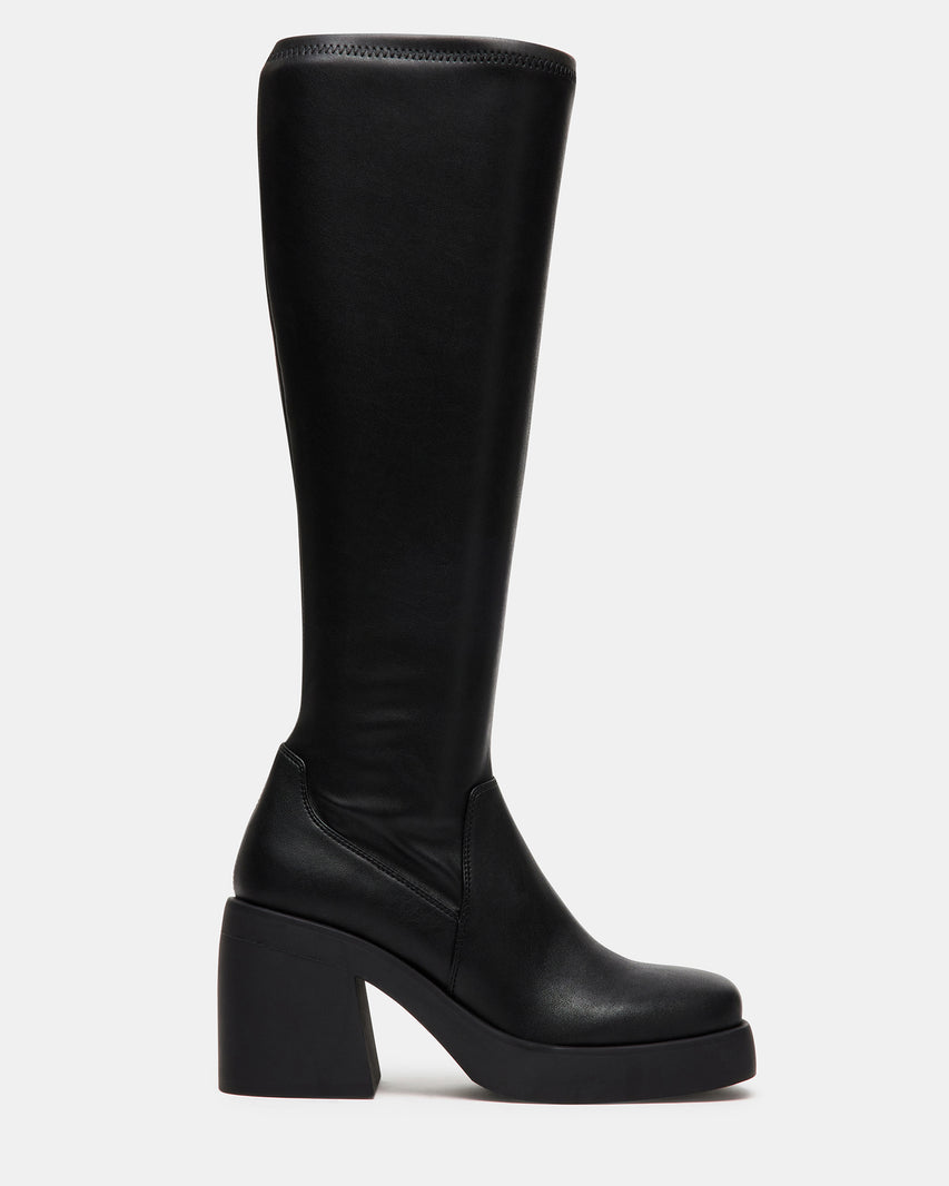 BERKLEIGH Black Wide Calf Women's Knee High Boot | Steve Madden