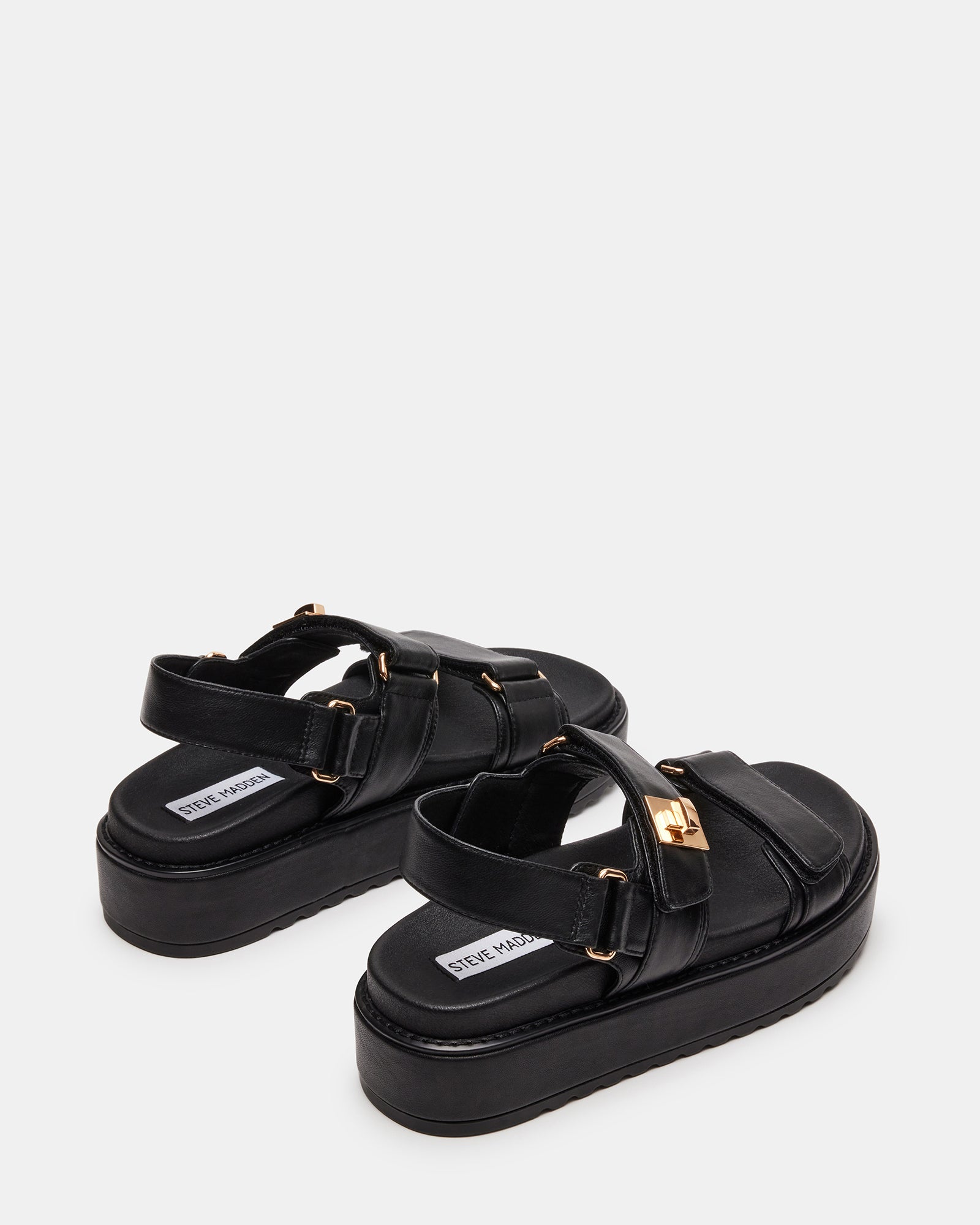BIGMONA Black Leather Platform Sandal | Women's Sandals – Steve Madden