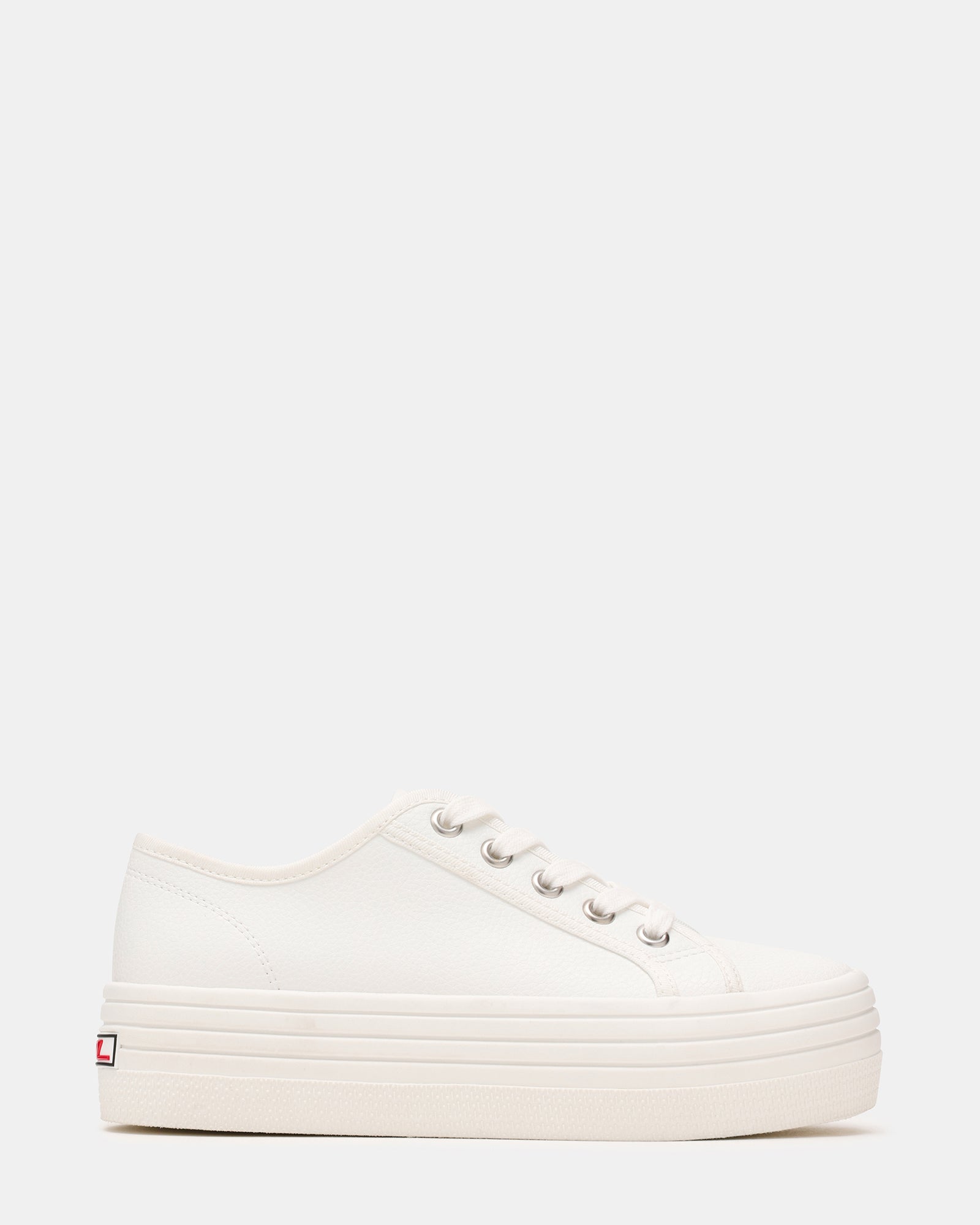 BOBBI White Low-Top Lace-Up Platform Women's Sneaker | Steve Madden