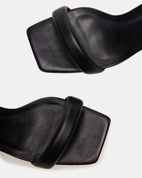 BOWA Black Leather Platform Block Heel | Women's Heels – Steve Madden