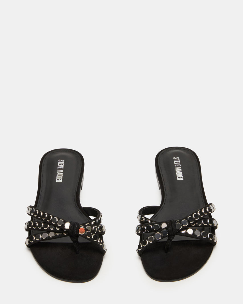 CALISSI BLACK SUEDE RHINESTONES