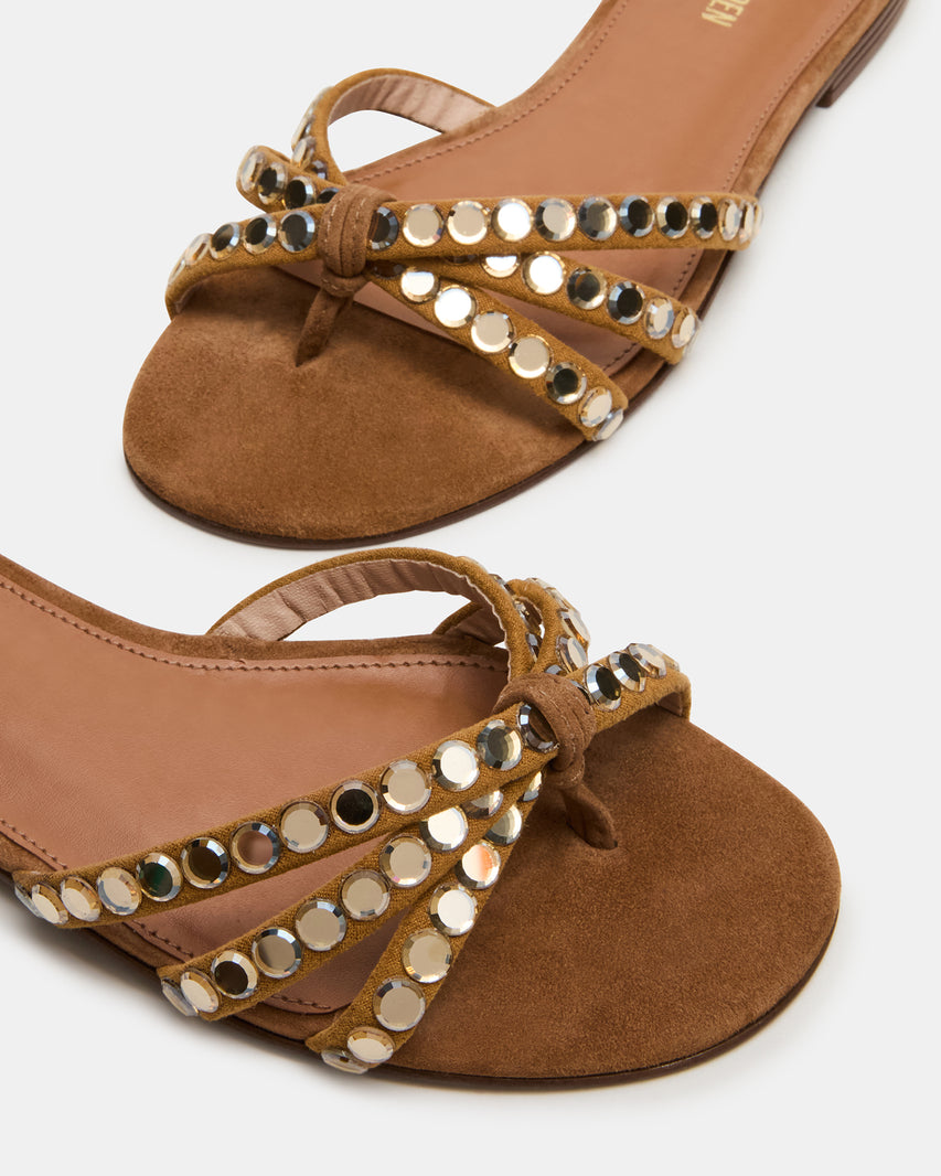 CALISSI TAUPE SUEDE RHINESTONES