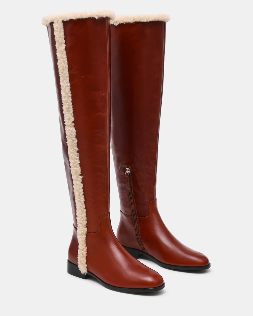 CANTER FAUX FUR COGNAC LEATHER - view 2