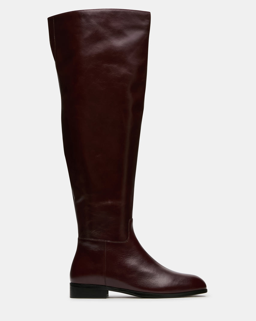 CANTER DARK CHERRY LEATHER WIDE CALF