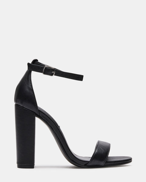 CARRSON Black Leather Heel | Women's Designer Black Leather Heels ...