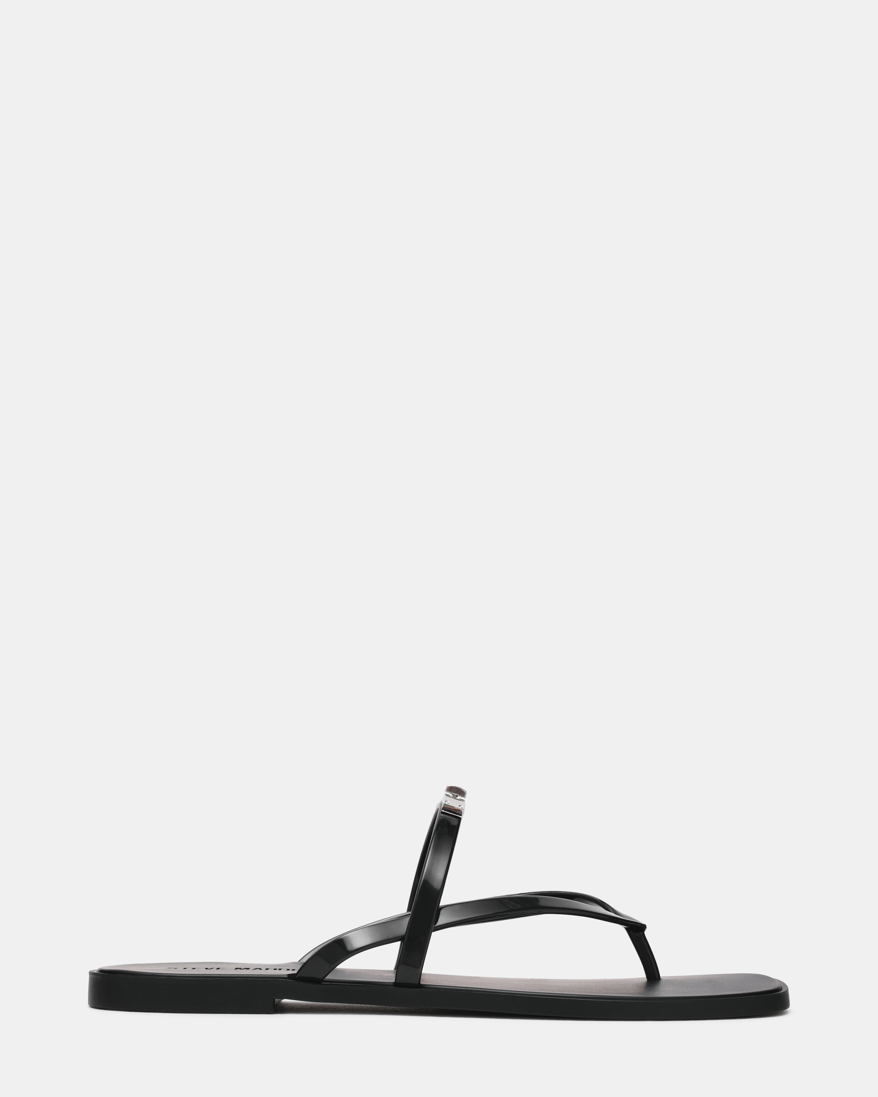 CATALINA Jelly Black Thong Square-Toe Women's Sandal | Steve Madden