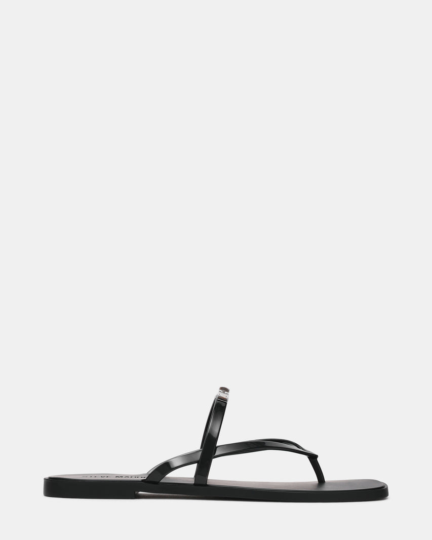 CATALINA Jelly Black Thong Square-Toe Women's Sandal | Steve Madden