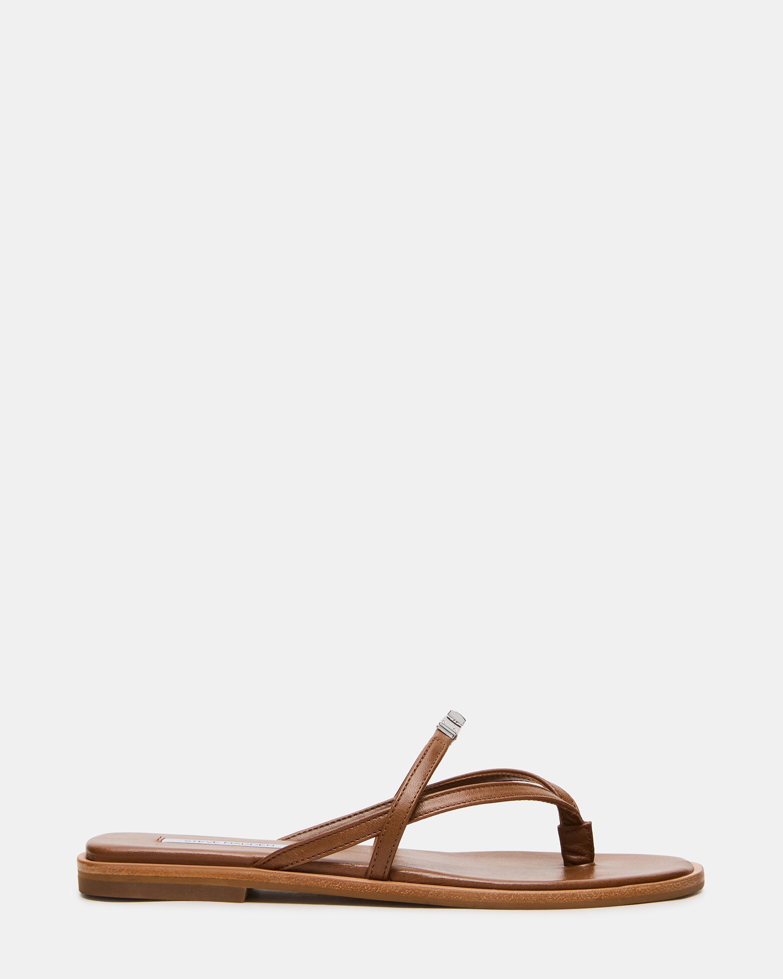 CATALINA Tan Leather Thong Square-Toe Women's Sandal | Steve Madden