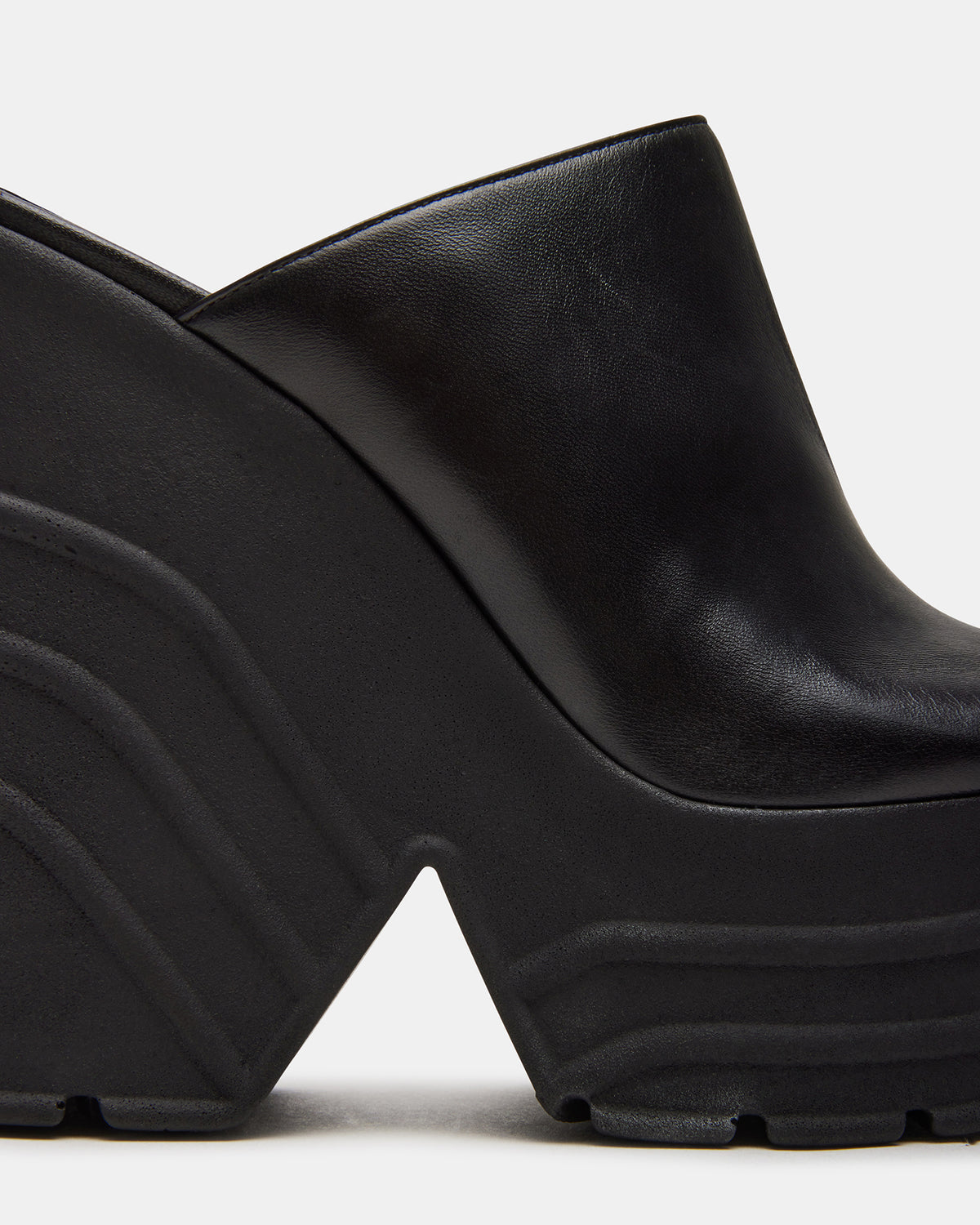 Cerulo CERULO Black Leather Super Platform Mule Heel | Women's Heels – Steve ...