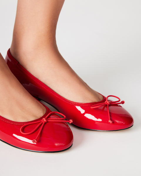 CHERISH Red Patent Slip-On Heels