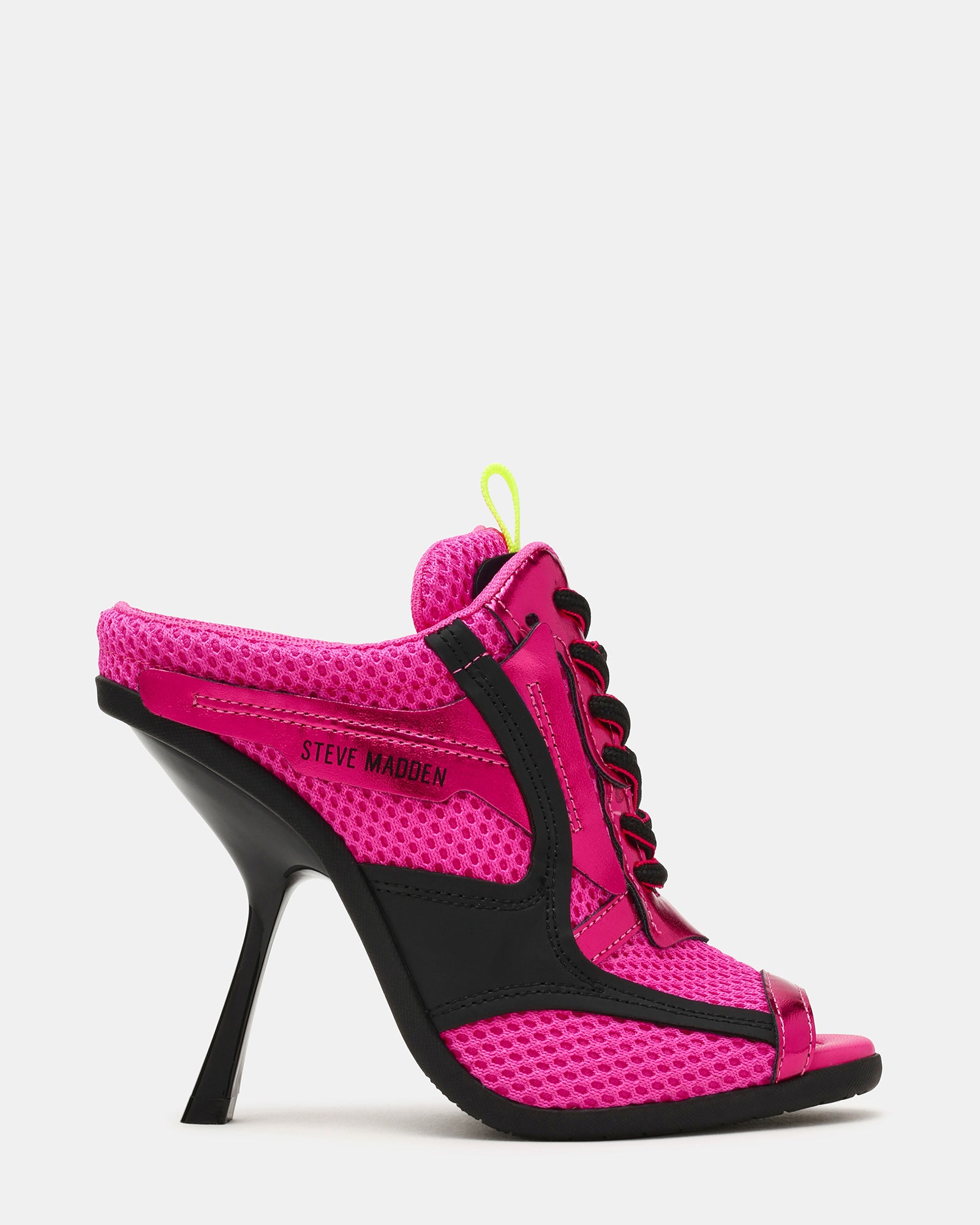 CHEVELLE Pink Multi Lace-Up Peep-Toe Mesh Women's Sneaker Heel | Steve Madden
