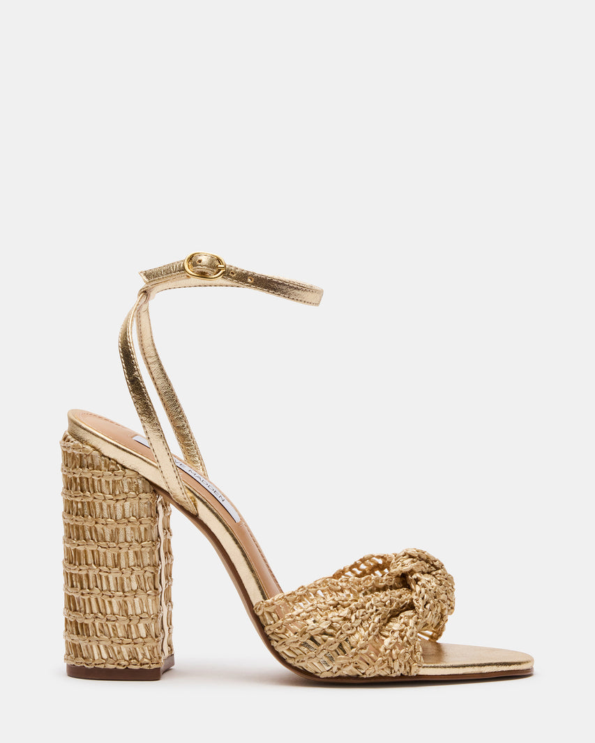 CHEYLA WOVEN GOLD RAFFIA