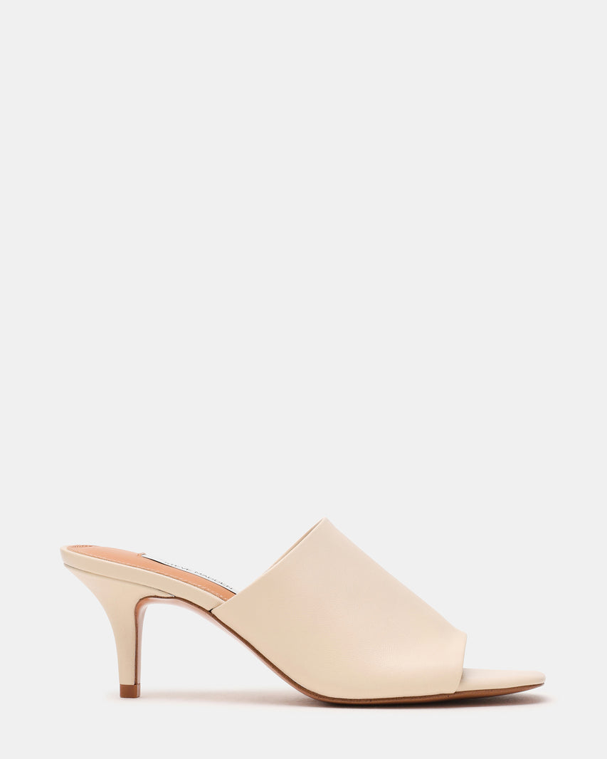 CIERA Bone Leather Square-Toe Mule Women's Kitten Heel | Steve Madden