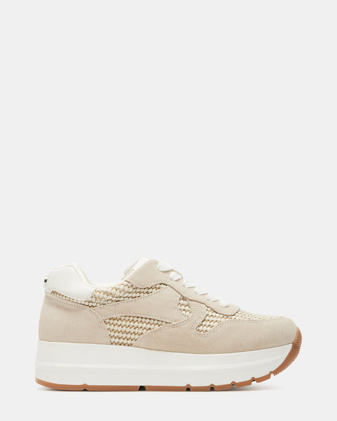 CLIFTON Taupe Low-Top Lace-Up Platform Sneaker | Women's Sneakers ...