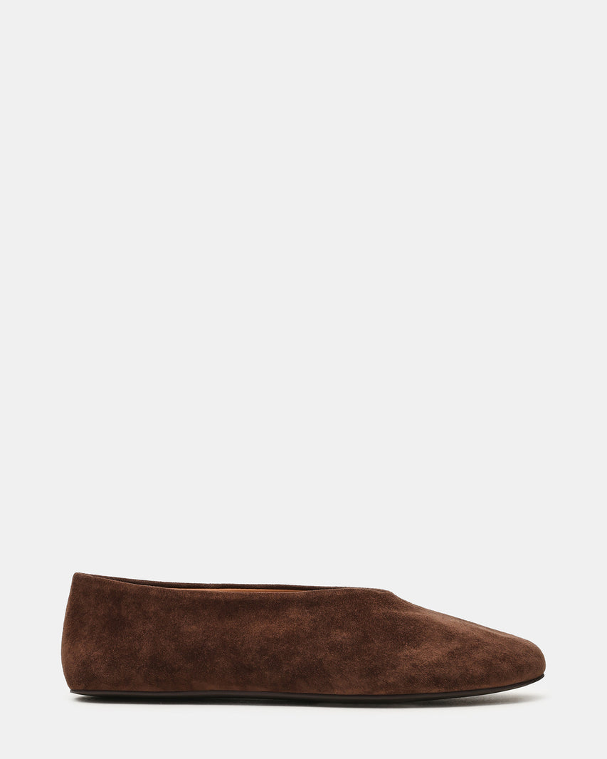 CYNTRA Brown Suede Round-Toe Women's Ballet Flat | Steve Madden