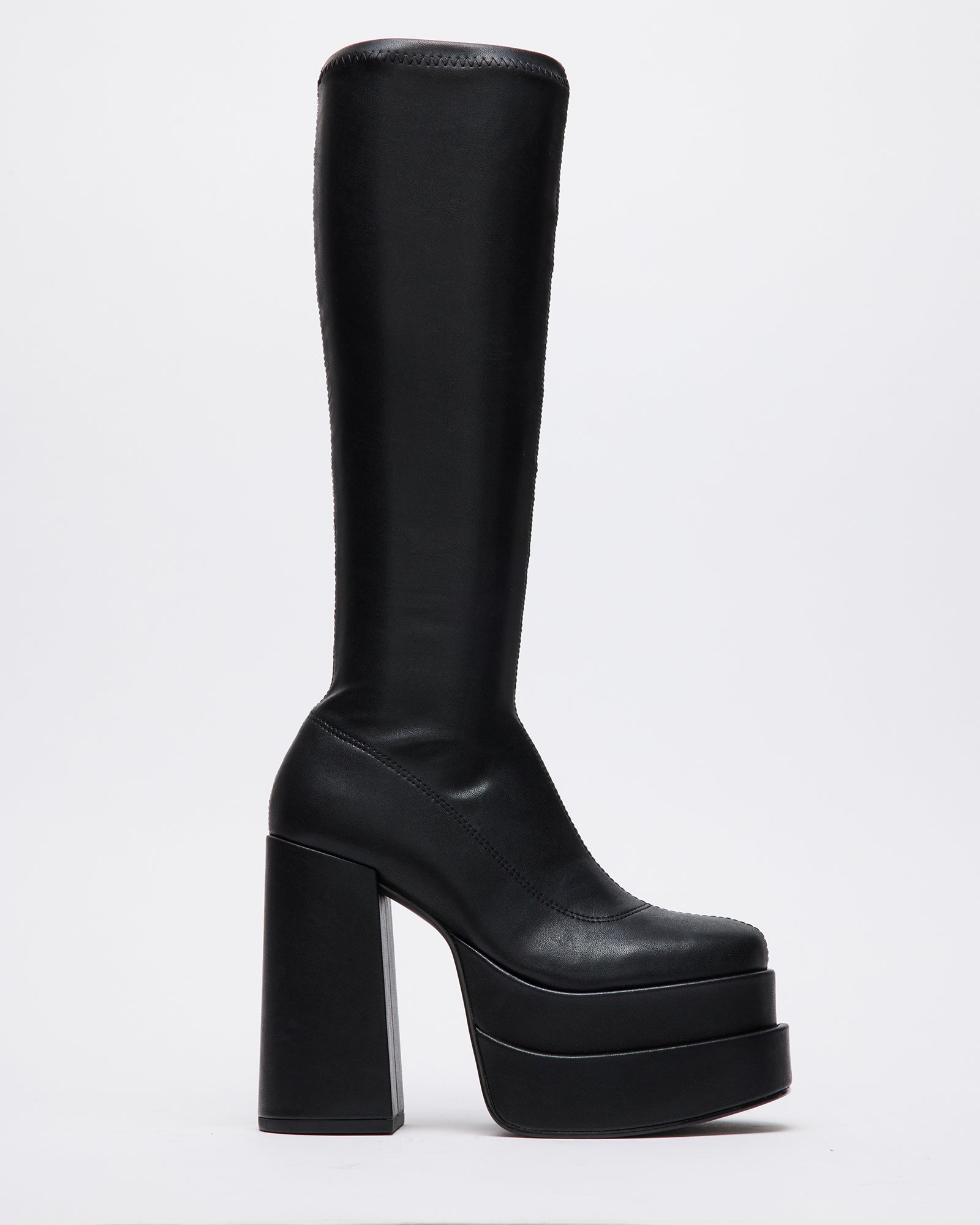 CYPRESS Black Platform Boots | Women's Vegan Leather Boots – Steve