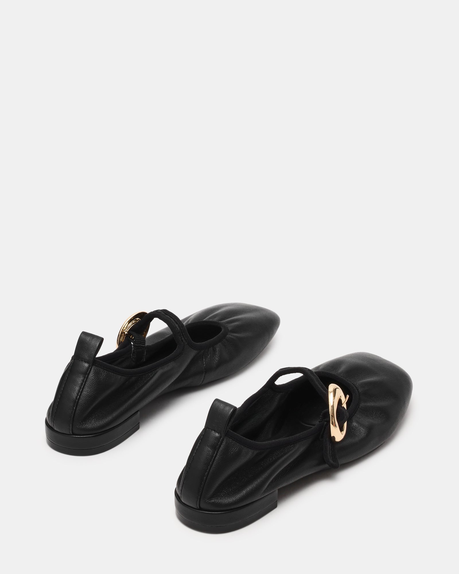 Steve Madden Women's Daffia Gold Detail Flats - Black - Size 7.5 - Leather Steve Madden Women's Daffia Gold Detail Flats - Black - Size 7.5 - Leather