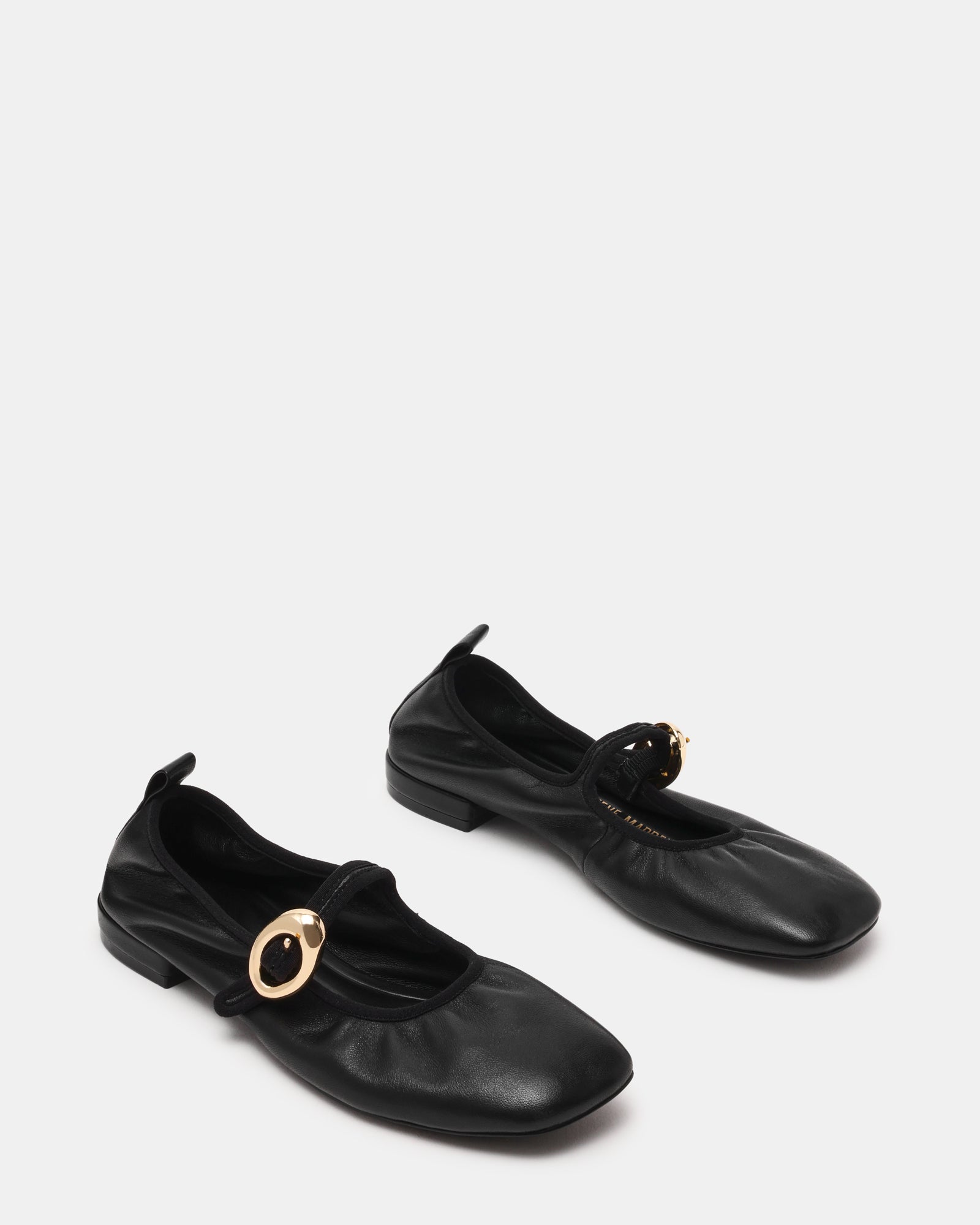 Steve Madden Women's Daffia Gold Detail Flats - Black - Size 7.5 - Leather Steve Madden Women's Daffia Gold Detail Flats - Black - Size 7.5 - Leather
