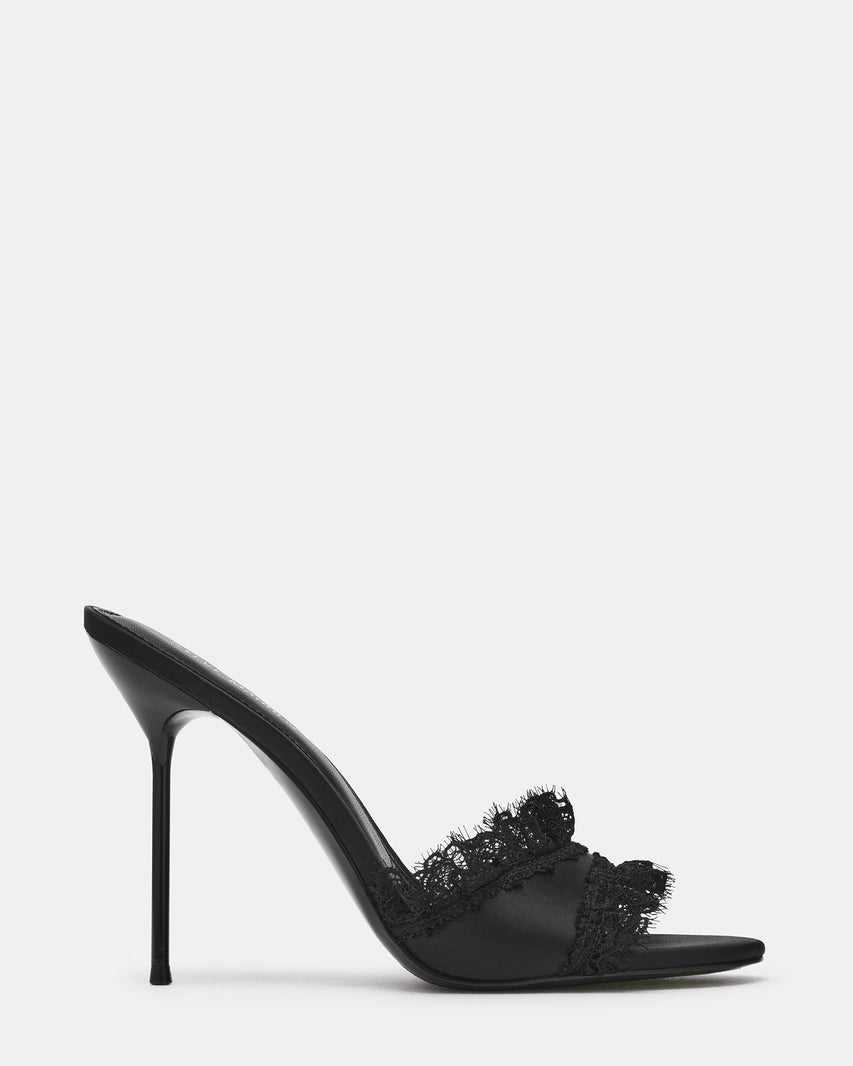 DAVINA BLACK SATIN LACE